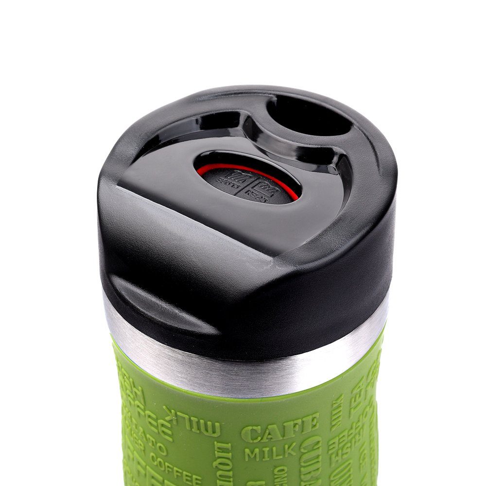 Farben go in ca. grün Travel BPA-frei inkl. 10 Coffee Schramm® Thermoisolierbecher Glas Mug Isolierbecher Reisebecher 400ml Kaffeebecher Schramm to Thermobecher Becher Ersatzdeckel