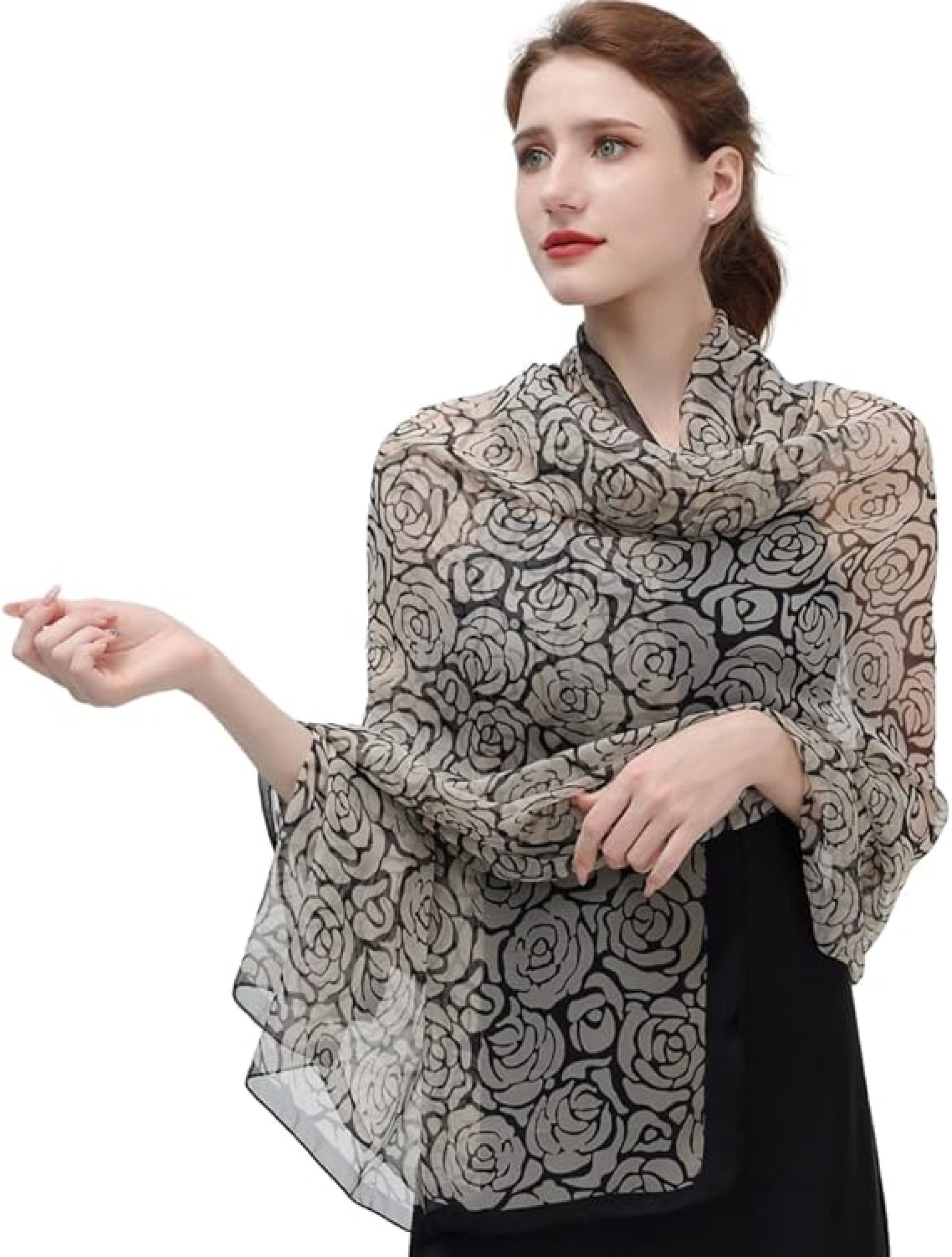 YRIIOMO Seidenschal Eleganter Schal mit floralen günstig online kaufen