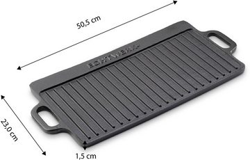 ECHTWERK Grillplatte Big, Grillpfanne aus Gusseisen, Emaille-Beschichtung, 50,5 x 23 cm