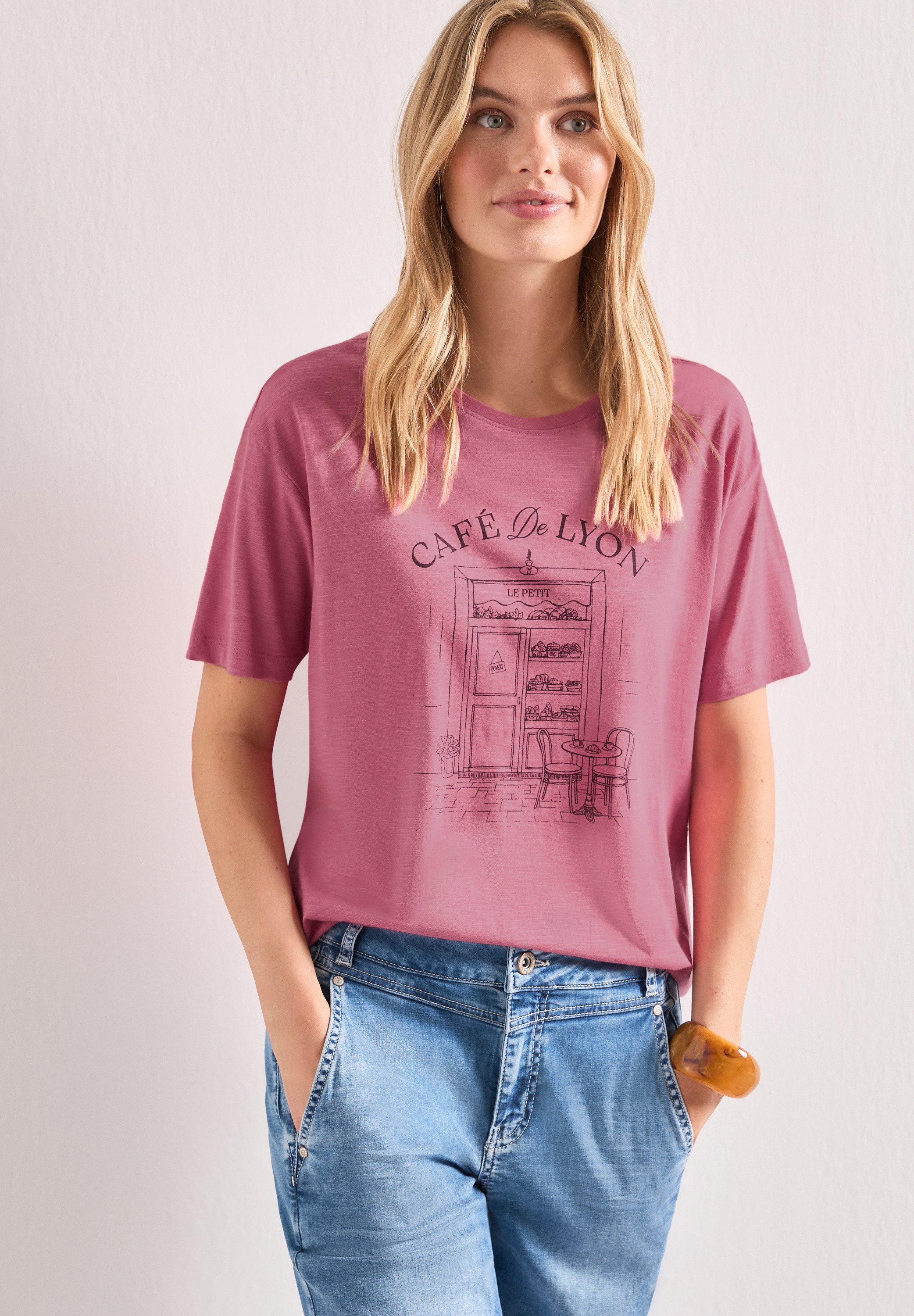 STREET ONE T-Shirt mit Rundhalsausschnitt