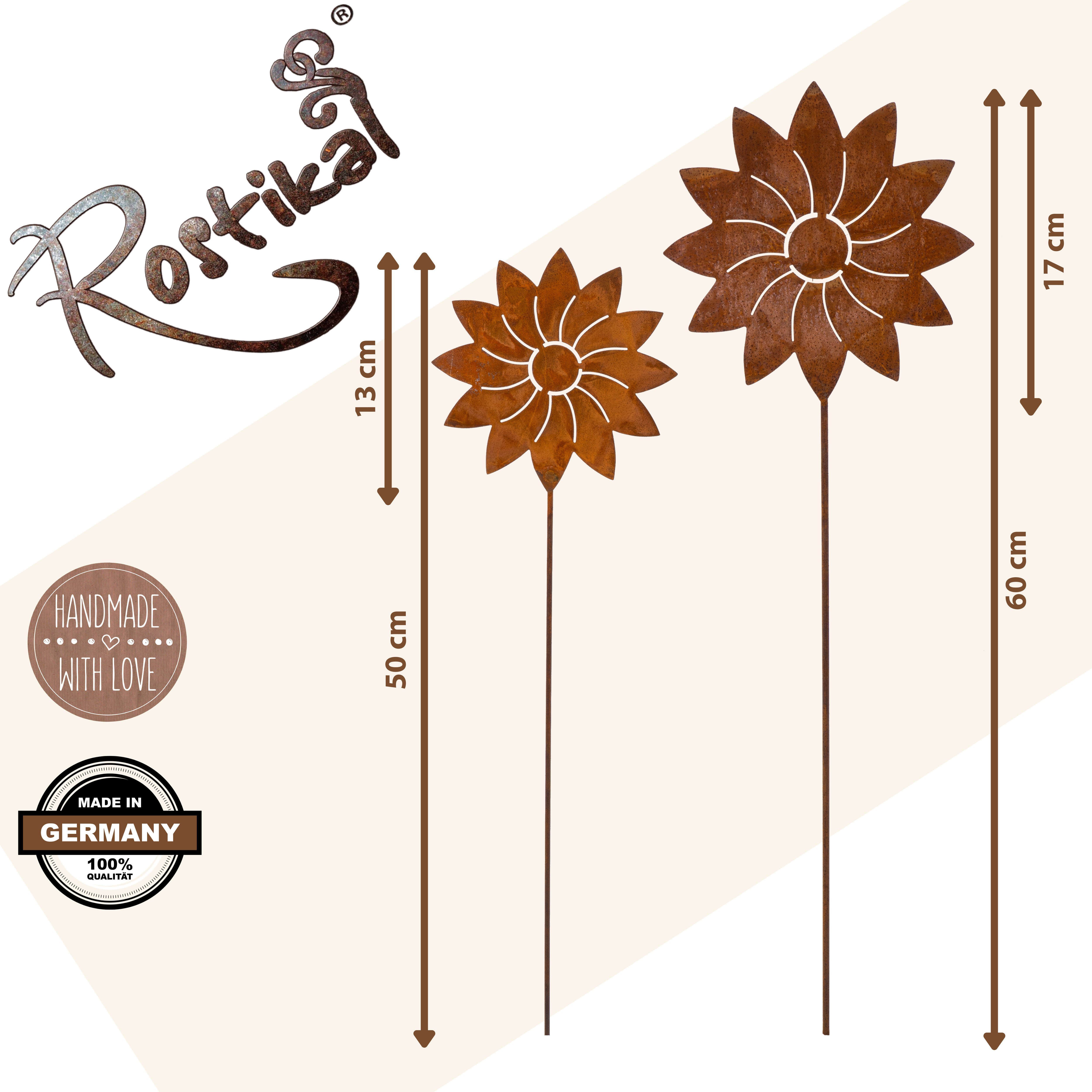Rostikal Gartenstecker Rost Deko Blumen Edelrost günstig online kaufen