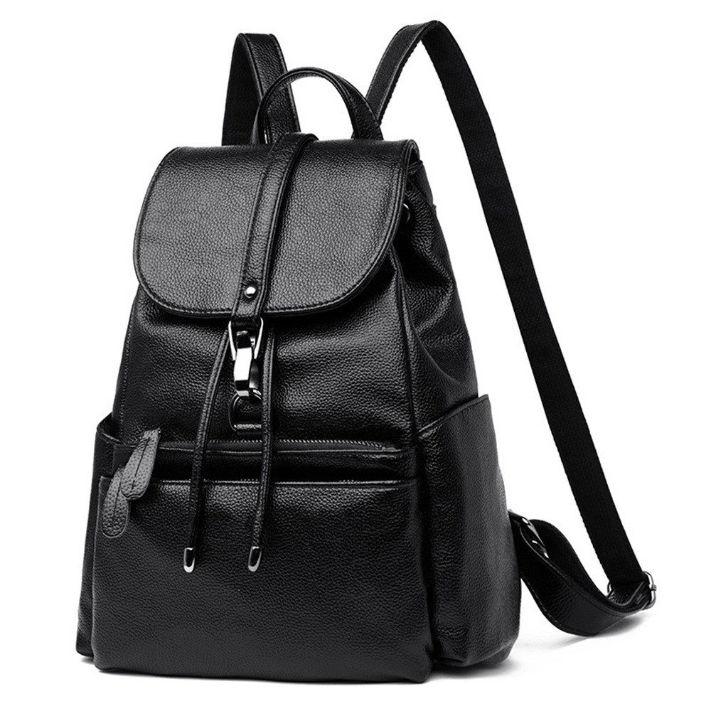 MOPUEA Rucksack Damen Rucksack aus weichem Leder, Multifunktionales Design Handtasche (Lässig Tasche mit Kordelzug Diebstahlschutz Lederrucksack Klassisch, 1-tl – Bild 2 von 4