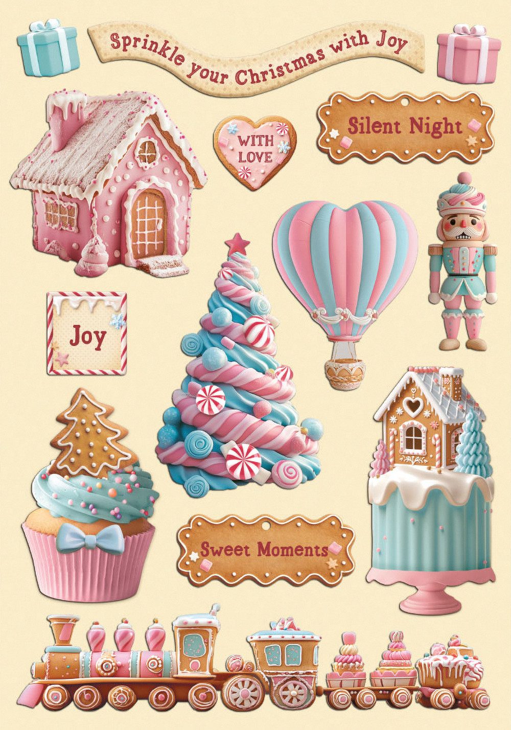 Stamperia Motivschablone Candy Christmas, DIN A5