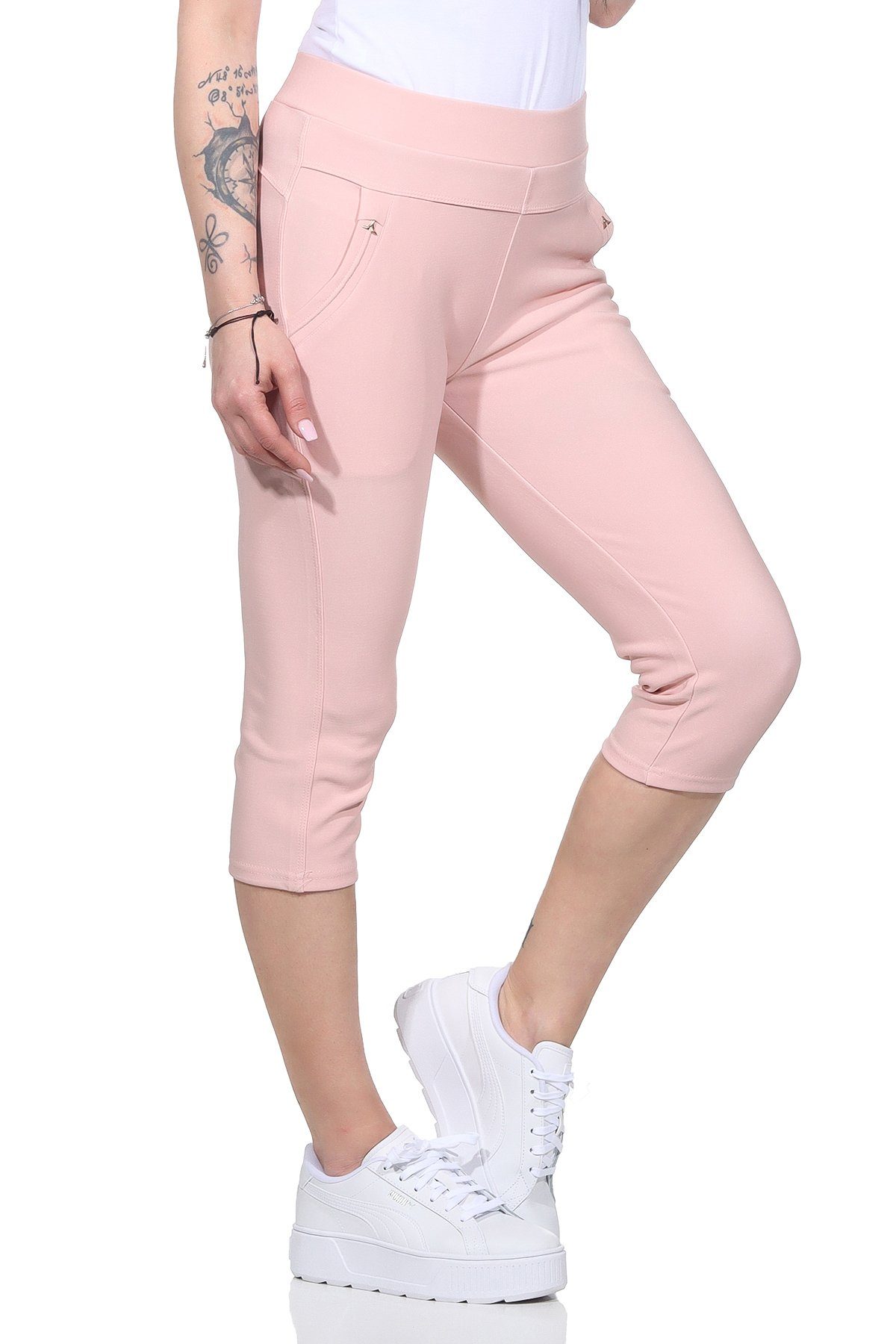 Aurela Damenmode Caprihose Kurze Damen Sommer Bermuda 7/8 Schlupfhose beque günstig online kaufen