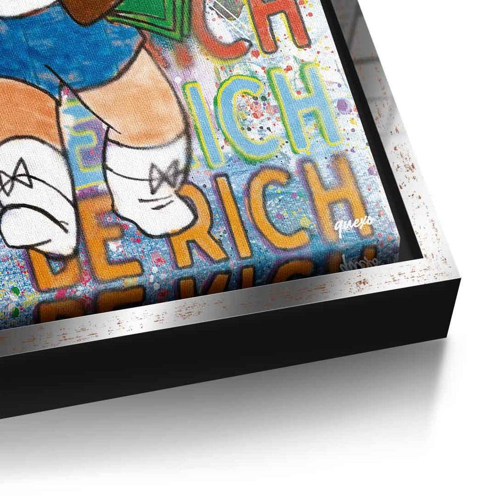 Richie Just weißer Rich rich Leinwandbild DOTCOMCANVAS® Comic Geld Art Leinwandbild, Pop be Rahmen