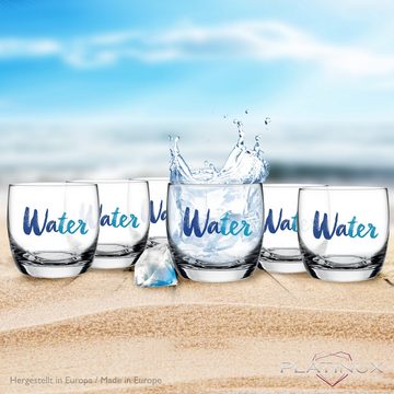 PLATINUX Glas »Trinkgläser«, Glas, mit Water-Print 260ml (max.310ml) Set 6-Teilig Wassergläser Saftgläser Getränkeglas
