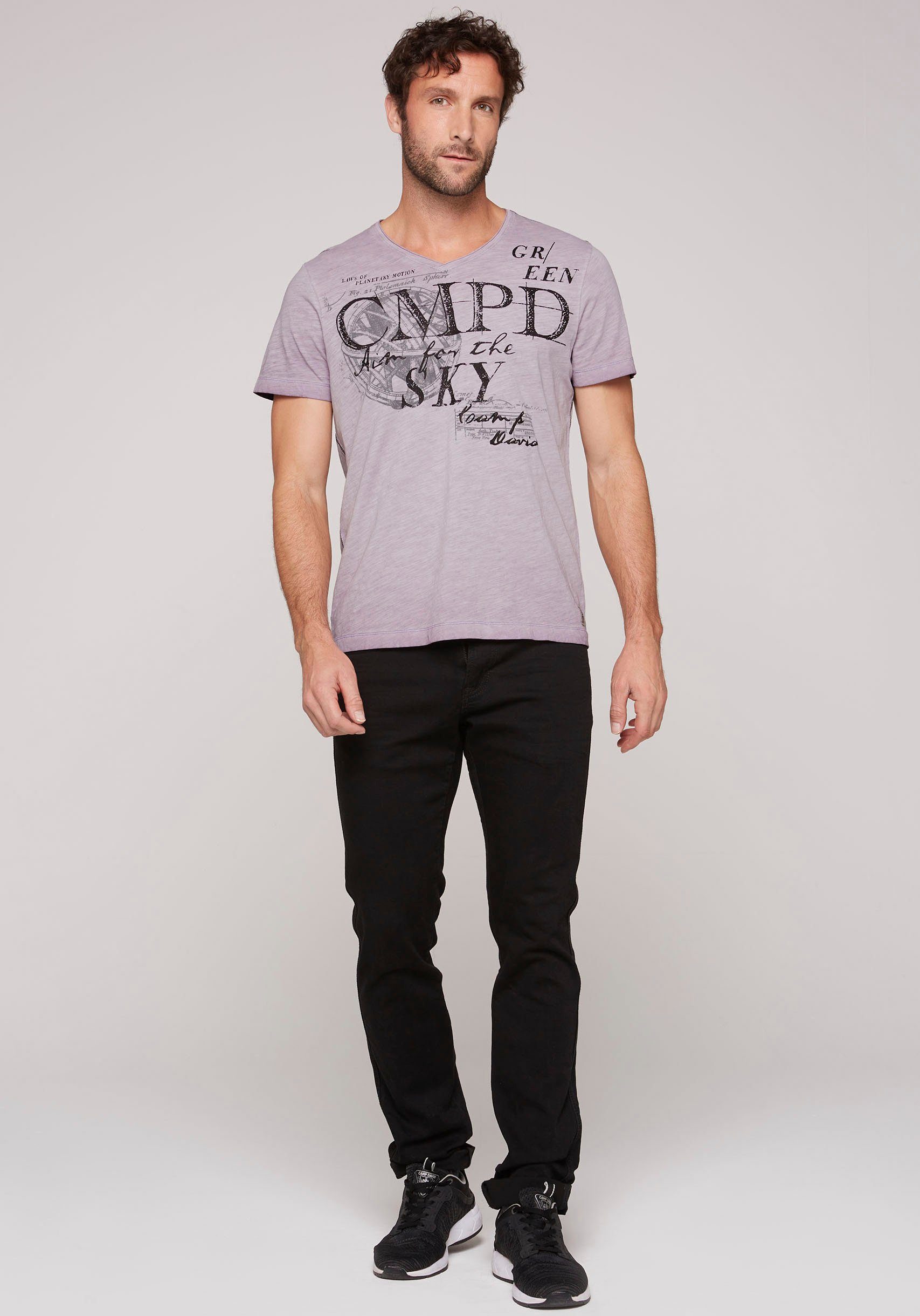 CAMP DAVID T-Shirt mit Logo-Druck violet french