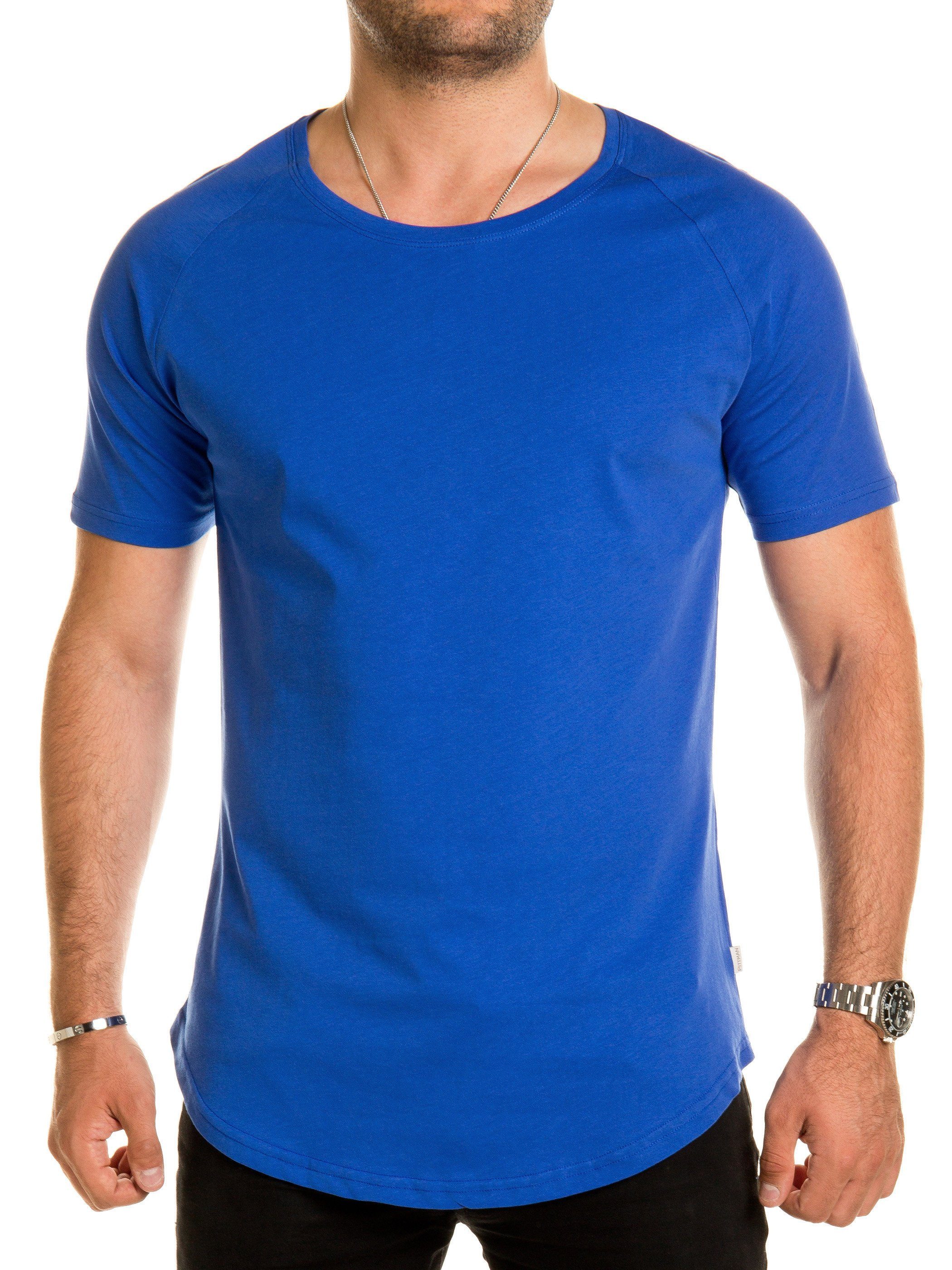 Crew - Tee Neck (1-tlg) (193950) Pittman T-Shirt Pittman Quin Oversize Basic deep ultramarine