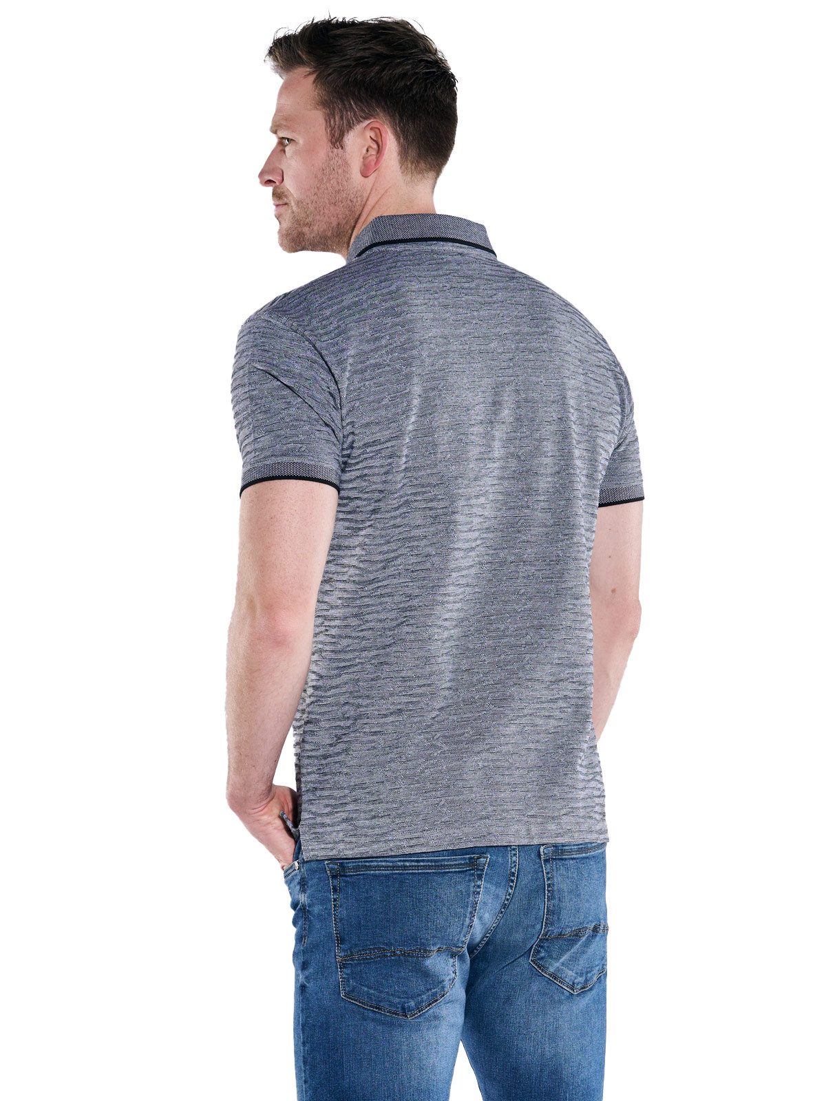 Engbers Poloshirt Herren Polo-Shirt strukturiert, Schwarz günstig online kaufen