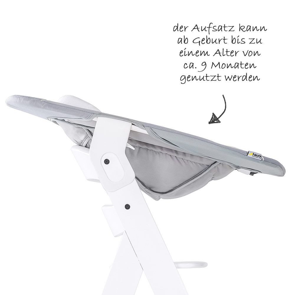 Hauck Hochstuhl Hauck Alpha Plus White Newborn Set (Set, 4 St), Holz Babyhochstuhl ab Geburt inkl. Neugeborenenaufsatz & Sitzauflage – Bild 5 von 5