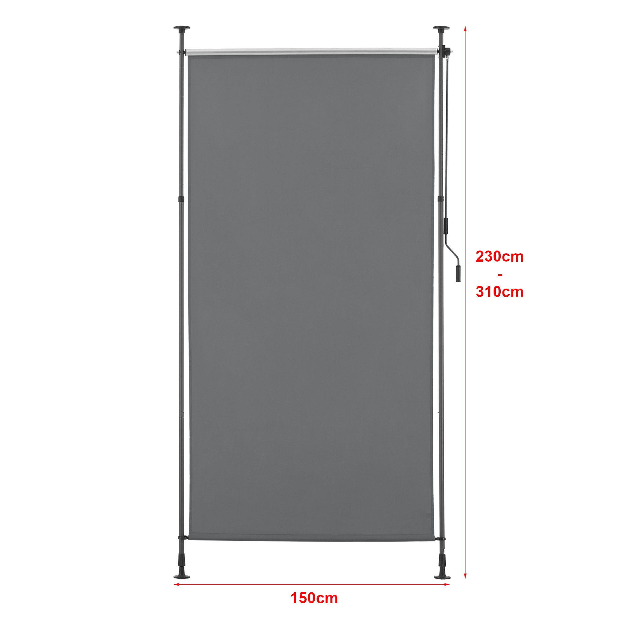 pro.tec Senkrechtmarkise »Cimarra« Klemmmarkise Senkrechtmarkise Dunkelgrau 150 x 270 cm