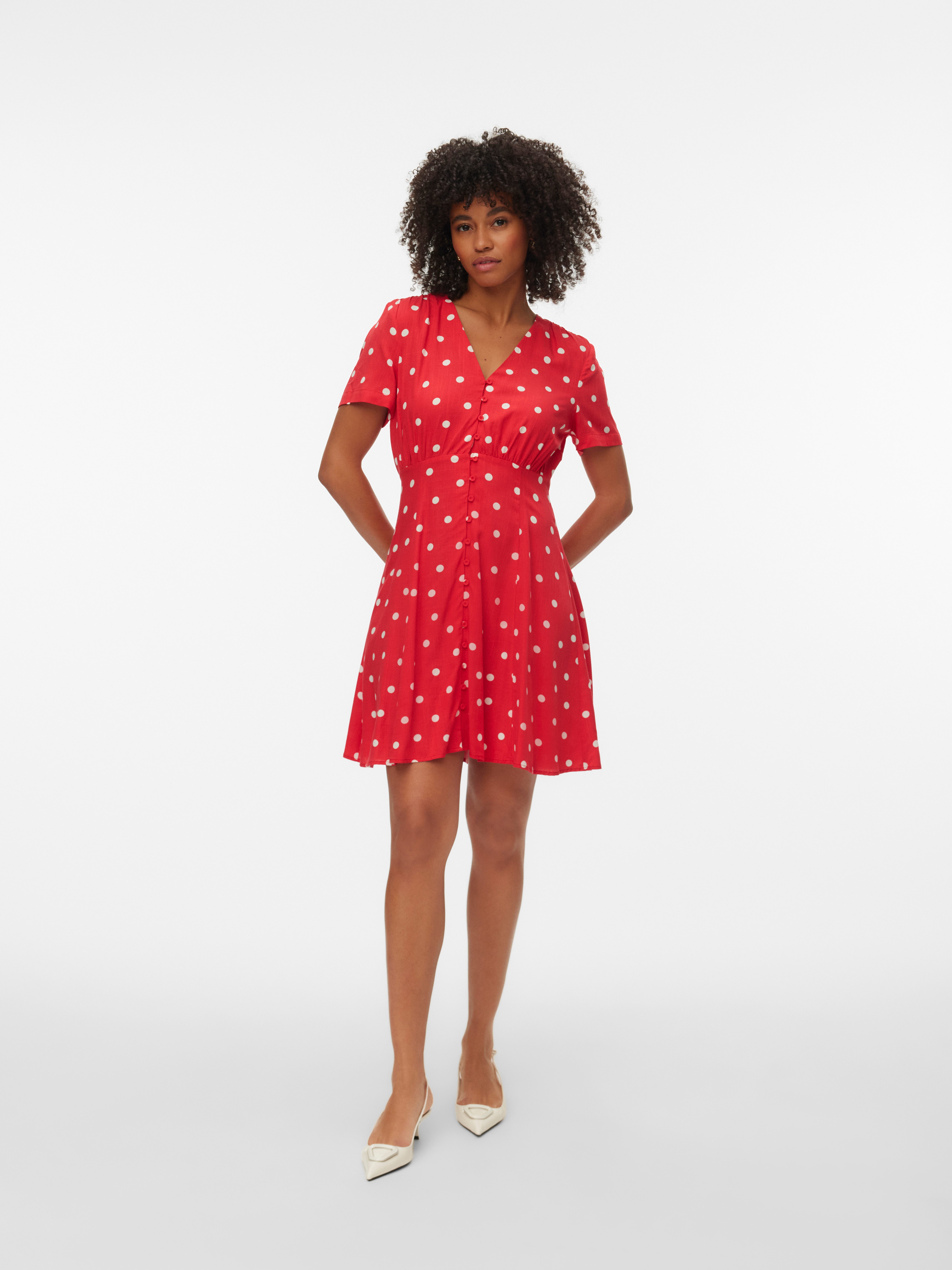 Vero Moda Minikleid VMKORA S/S SHORT DRESS WVN BTQ Viskose