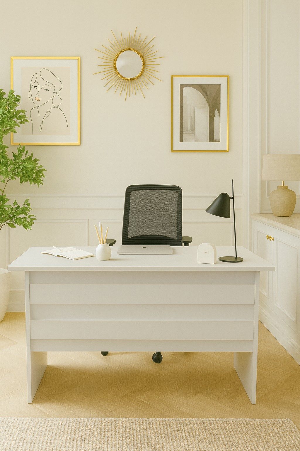 moebel-direkt-online Schreibtisch Großer Schreibtisch 140x60 cm, freistehend im Raum, Breite 140 cm