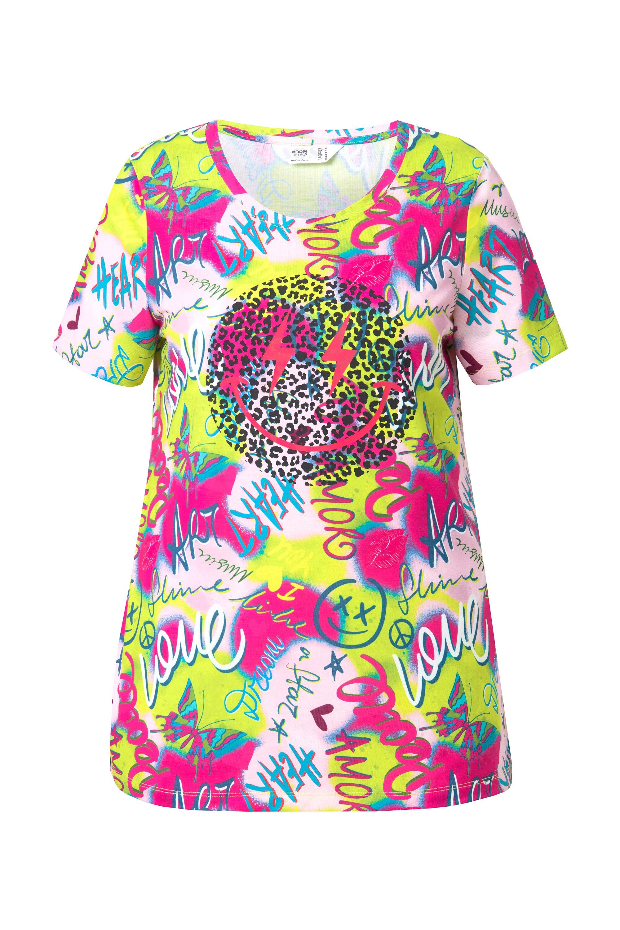 Angel of Style T-Shirt T-Shirt Smiley-Muster Halbarm günstig online kaufen