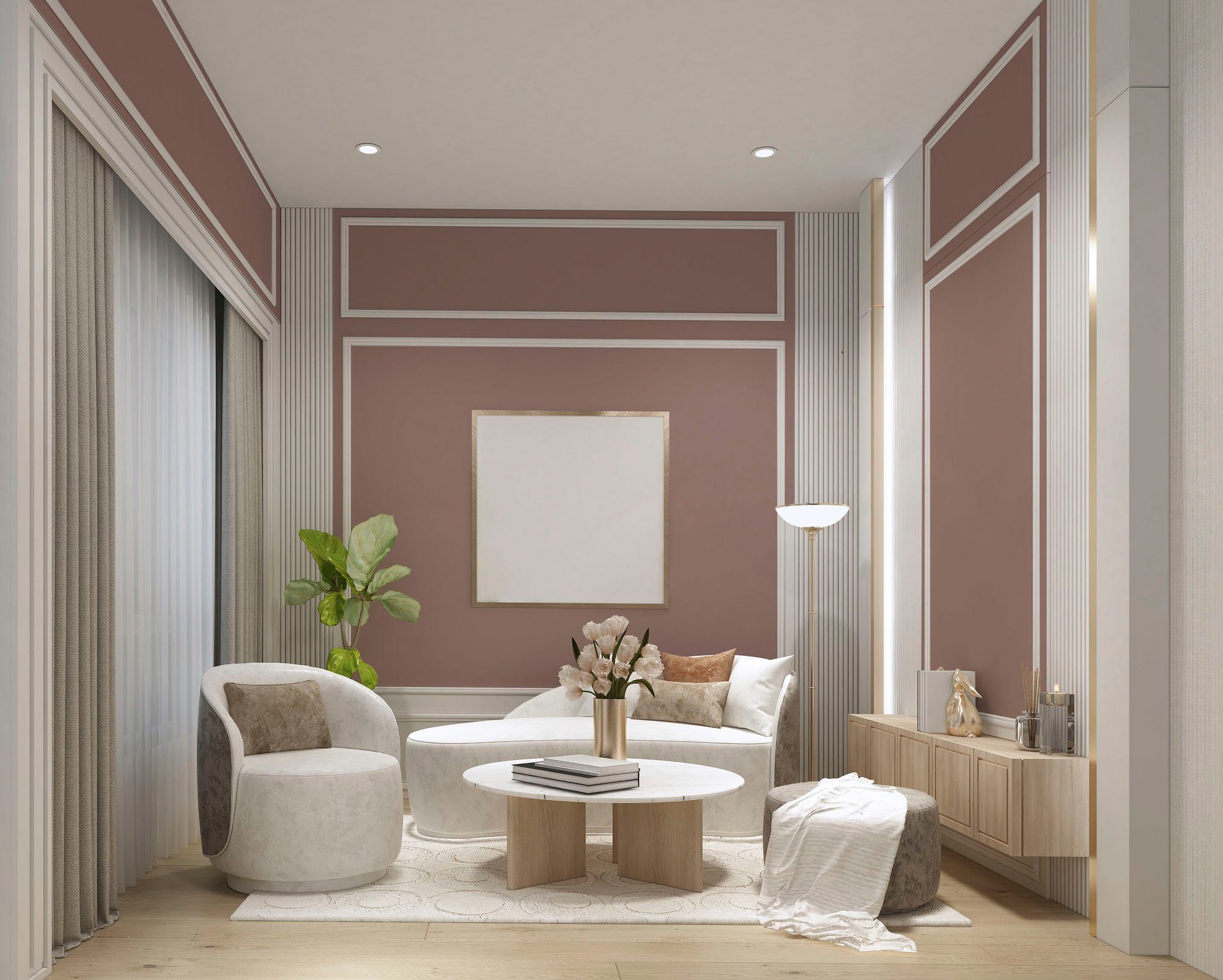 und Premium Tuchmatt c2024 beige, Flur Farbwelt PURO Beige Wandfarbe rosy Innenwandfarbe Schlafzimmer, Wohnzimmer, beige Création für Küche, rosy ideal A.S.
