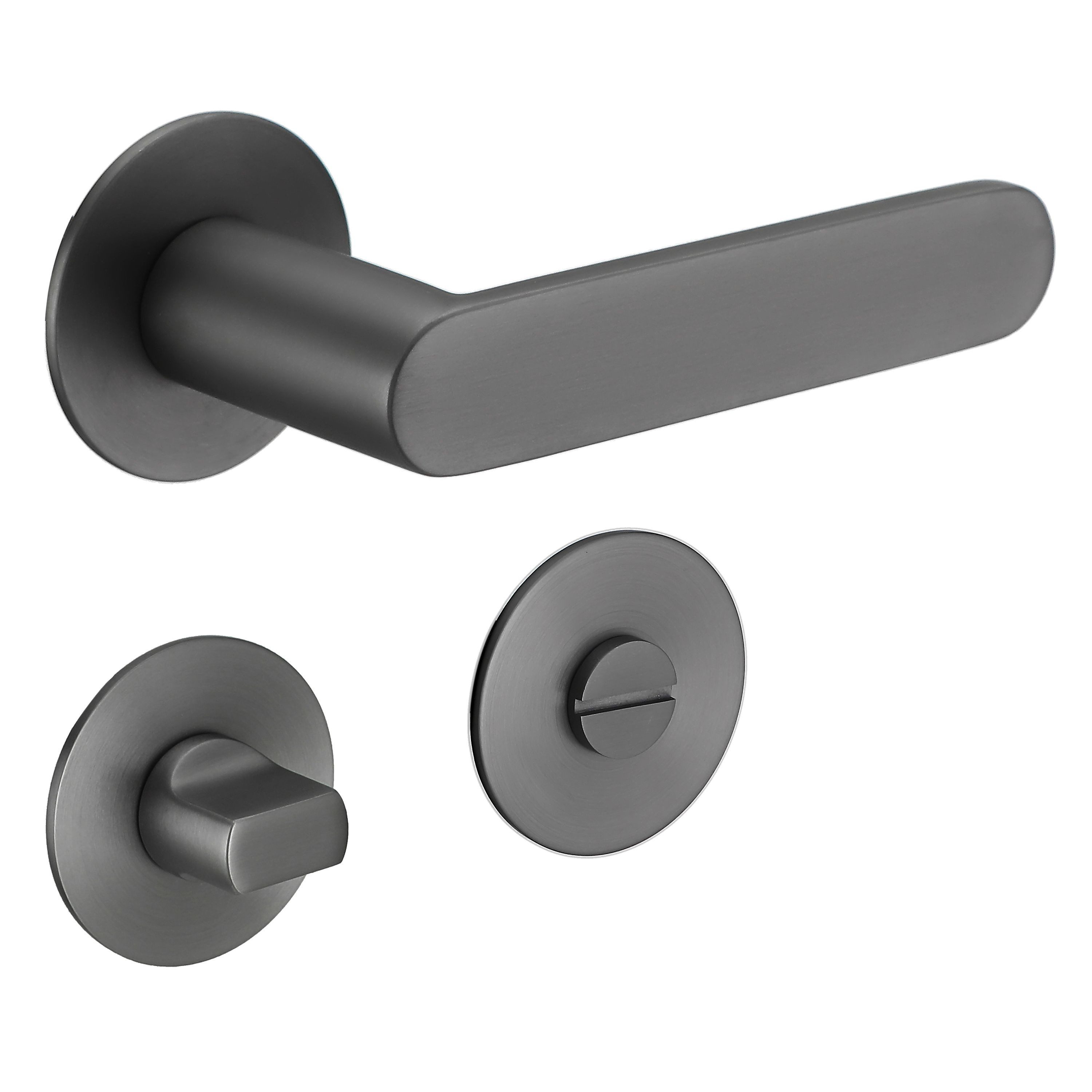 MeinTürgriff Drückergarnitur Georgetown Flachrosette samtgrau Türgriff Rose günstig online kaufen