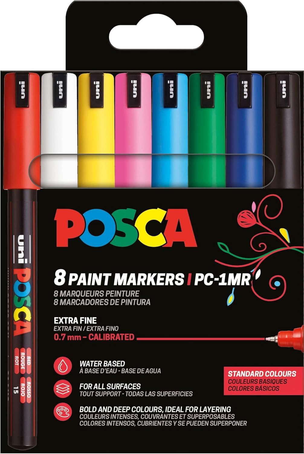 POSCA Marker Faber Castell Marker UNI POSCA PC-1MR 0,7 mm 8er Basic