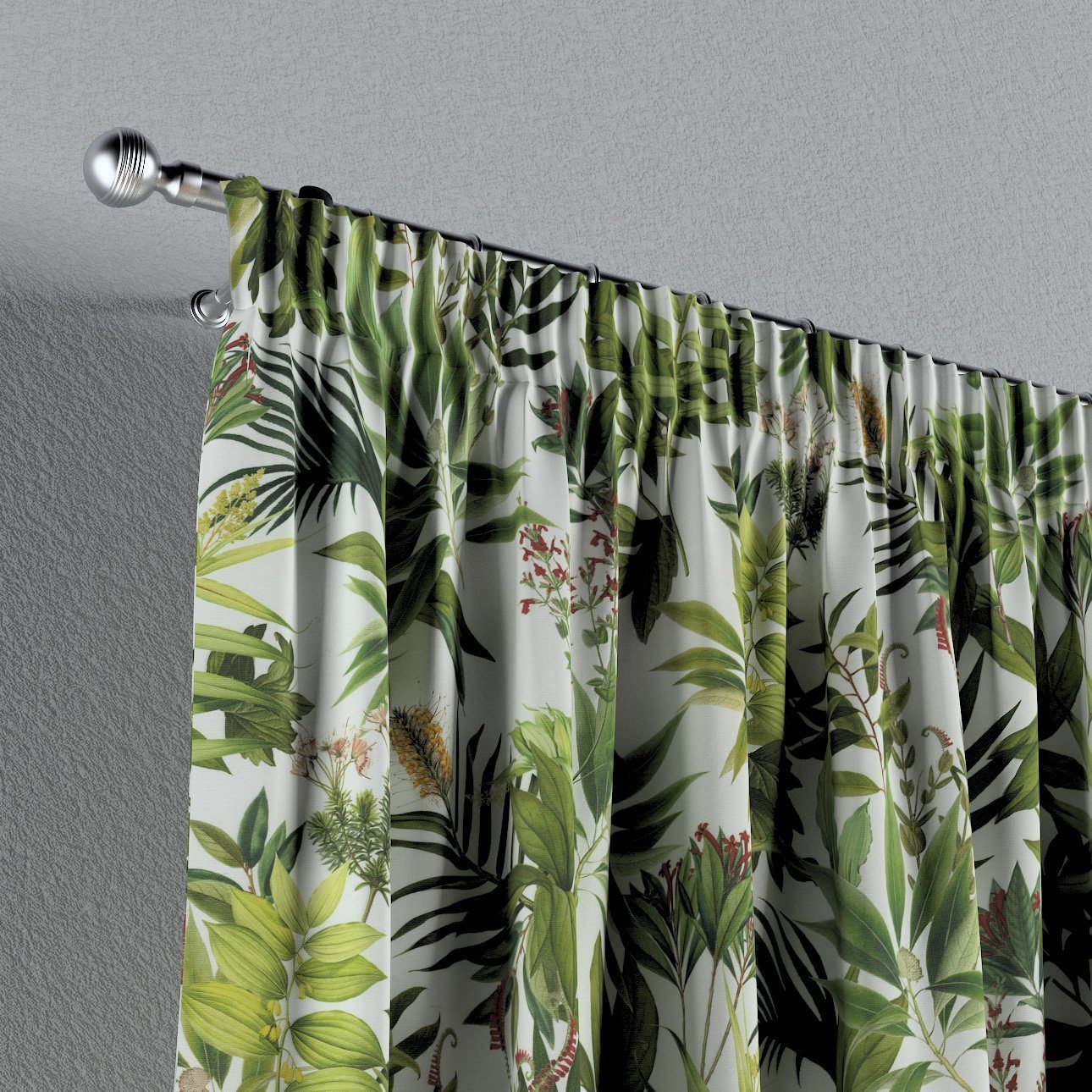 Vorhang Vorhang mit grün-weiß 130 Dekoria Kräuselband Tropical 100 cm, x Island