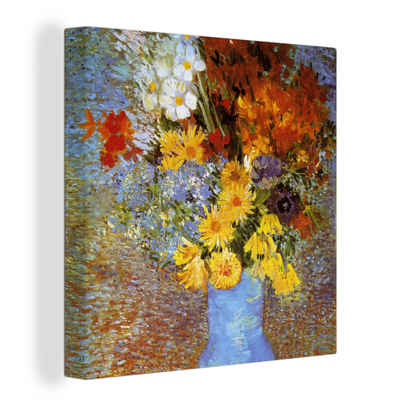 OneMillionCanvasses® Leinwandbild Vase mit Gänseblümchen und Anemonen - Gemälde von Vincent van Gogh, (1 St), Leinwand Bilder für Wohnzimmer Schlafzimmer