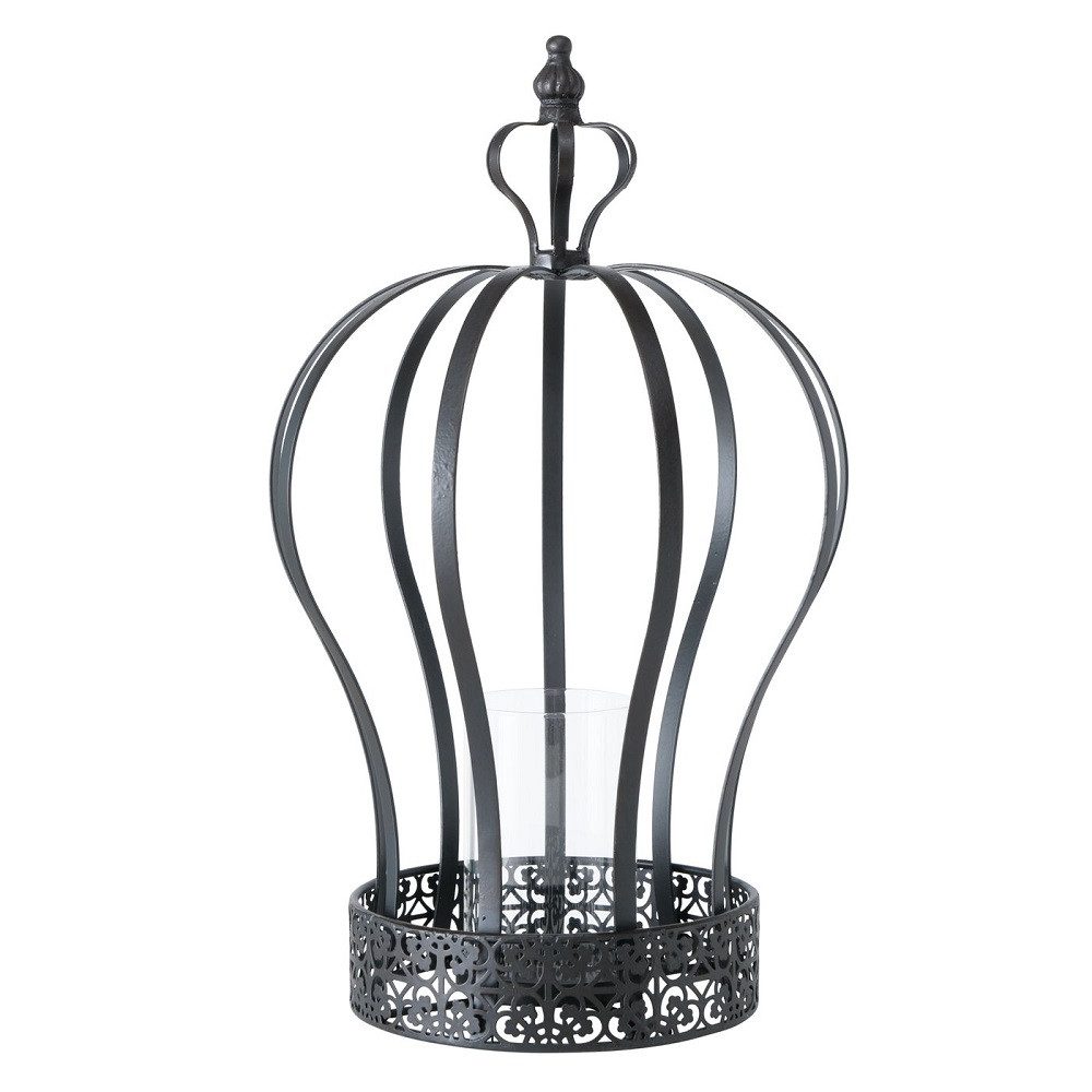 Windlicht Windlicht Broder Krone Teelichthalter Eisen dunkelbraun H 50cm