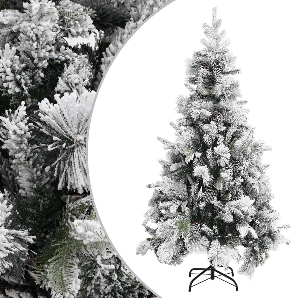 furnicato Künstlicher Weihnachtsbaum Weihnachtsbaum mit Zapfen Beschneit 225 cm PVC & PE