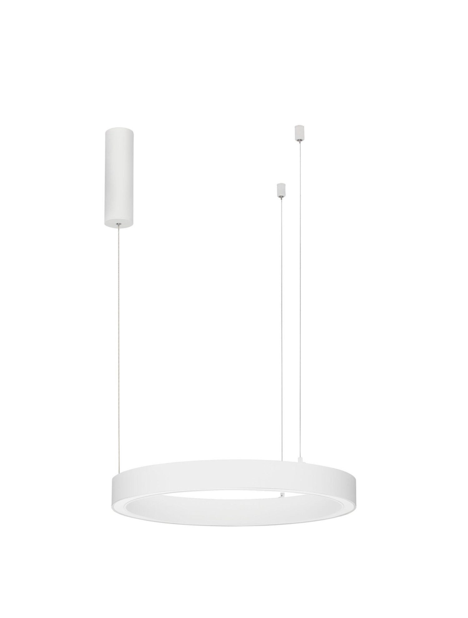 Licht-Erlebnisse Kronleuchter ROLAND, LED fest integriert, Warmweiß, LED Hängeleuchte Ring Weiß Ø 60 cm dimmbar höhenverstellbar 3000 K