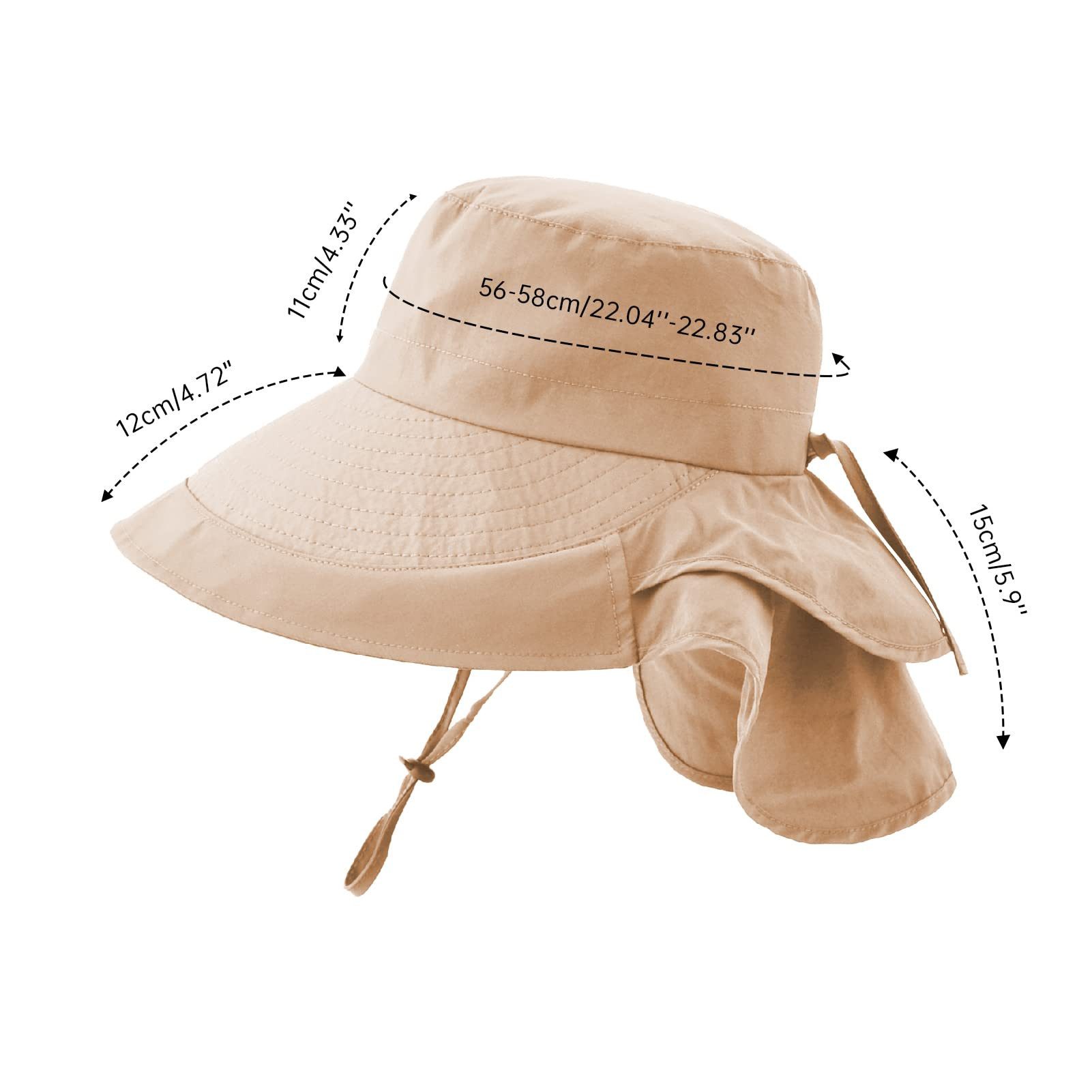 Coonoor Fischerhut Sonnenhut Damen UPF 50+ Outdoor UV Summer Cap mit Nacken günstig online kaufen