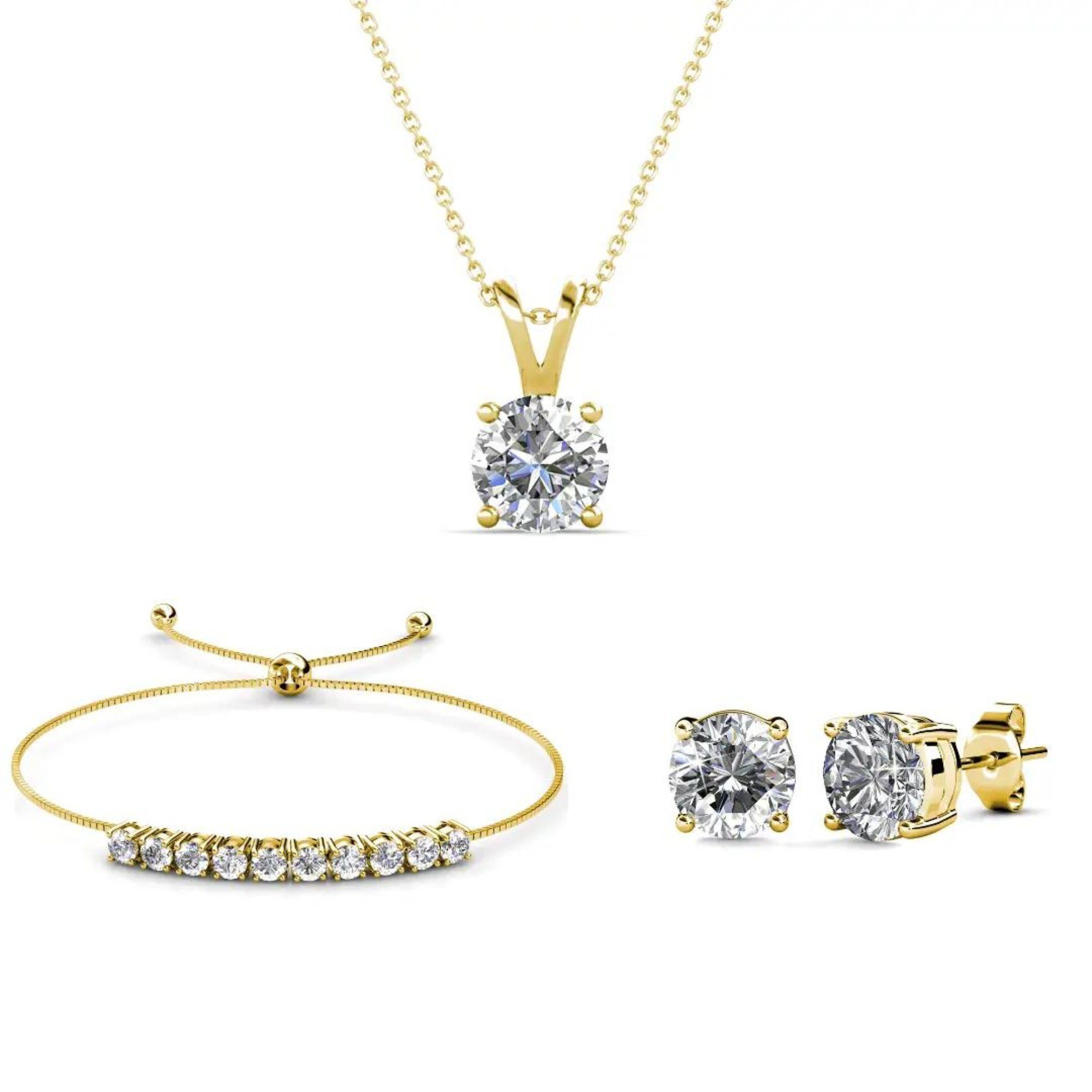 Ella Eisvogel Schmuckset Crystal Mia Schmuckset (Gold, Zirkonia-Kristall), günstig online kaufen