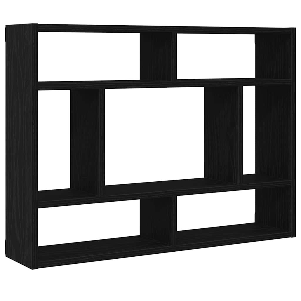 vidaXL Regal Wandregal Schwarze Eiche 75 x 16 x 55 cm Holzwerkstoff, 1-tlg.