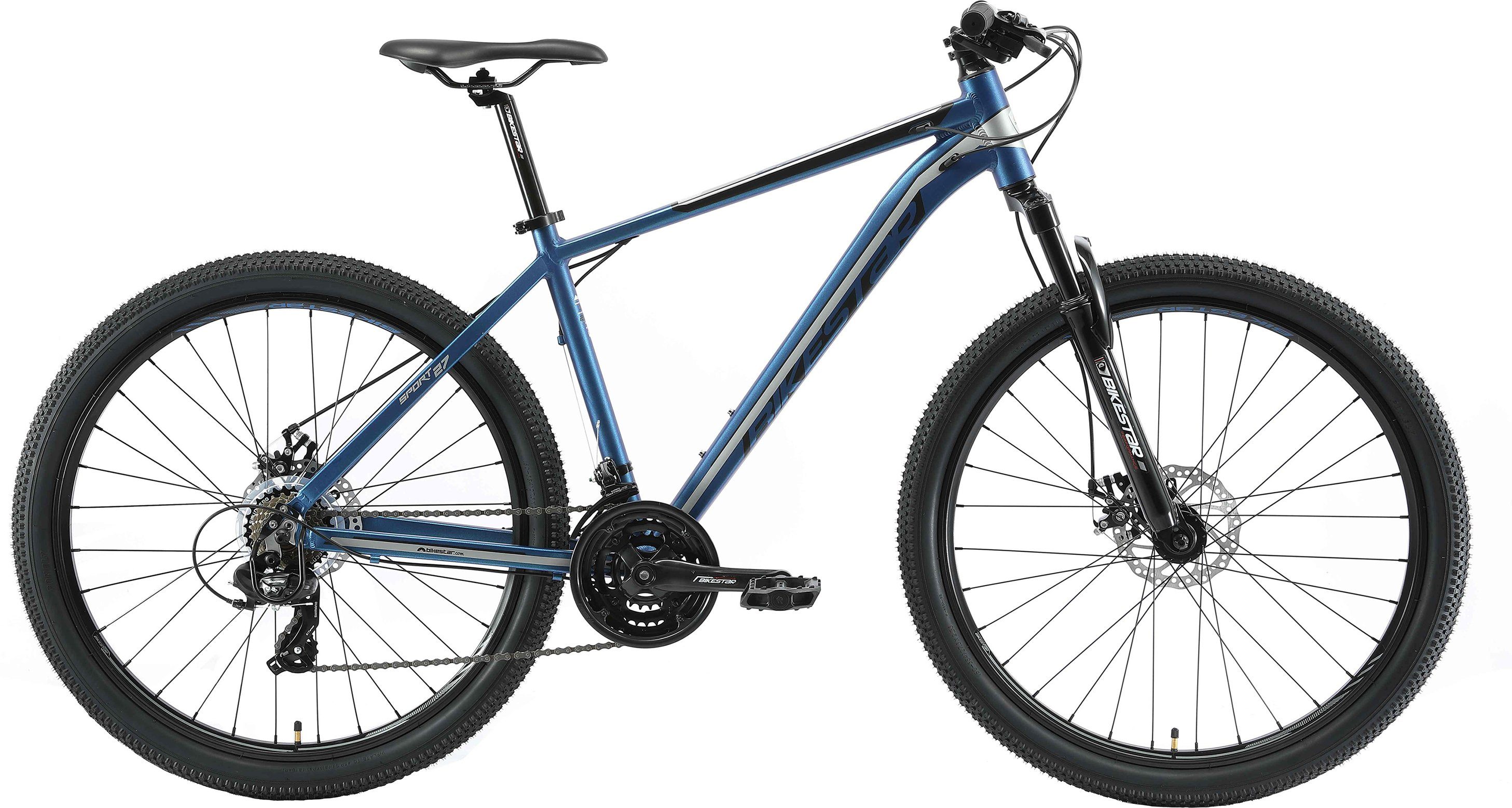 Bikestar Mountainbike, 21 Gang Shimano RD-TY300 Schaltwerk, Kettenschaltung, für Damen und Herren, Kettenschaltung
