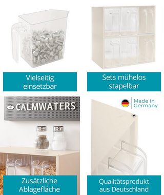 Calmwaters Vorratsdose Küchenschütte, Kunststoff, (1-tlg., 3 Schütten, je 1 L Fassungsvermögen), stapelbar, für Wandmontage, spülmaschinenfest, Cremeweiß, 78AU6138