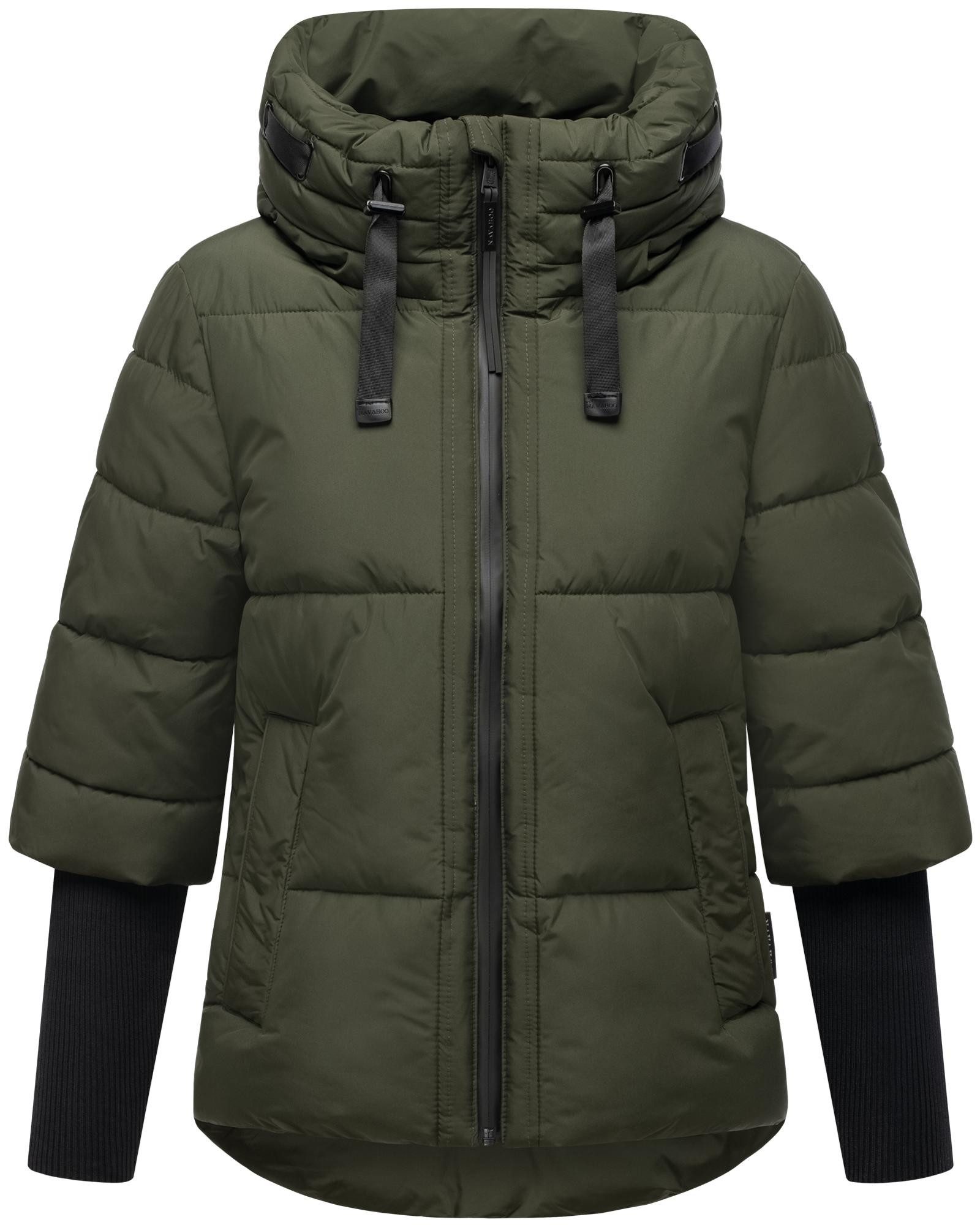 Navahoo Steppjacke Lotusherz XIV Warme gesteppte Winterjacke mit Rippstrickärmeln