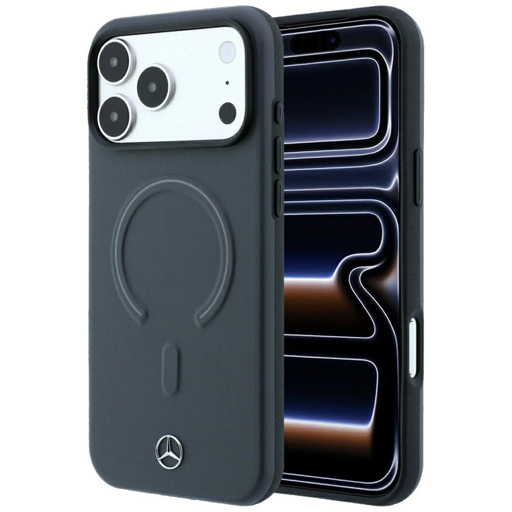 Mercedes Benz Handyhülle 3D für iPhone 18 Pro Max MagSafe Kunstleder Logo Stern Metall 6,9 Zoll, Kantenschutz