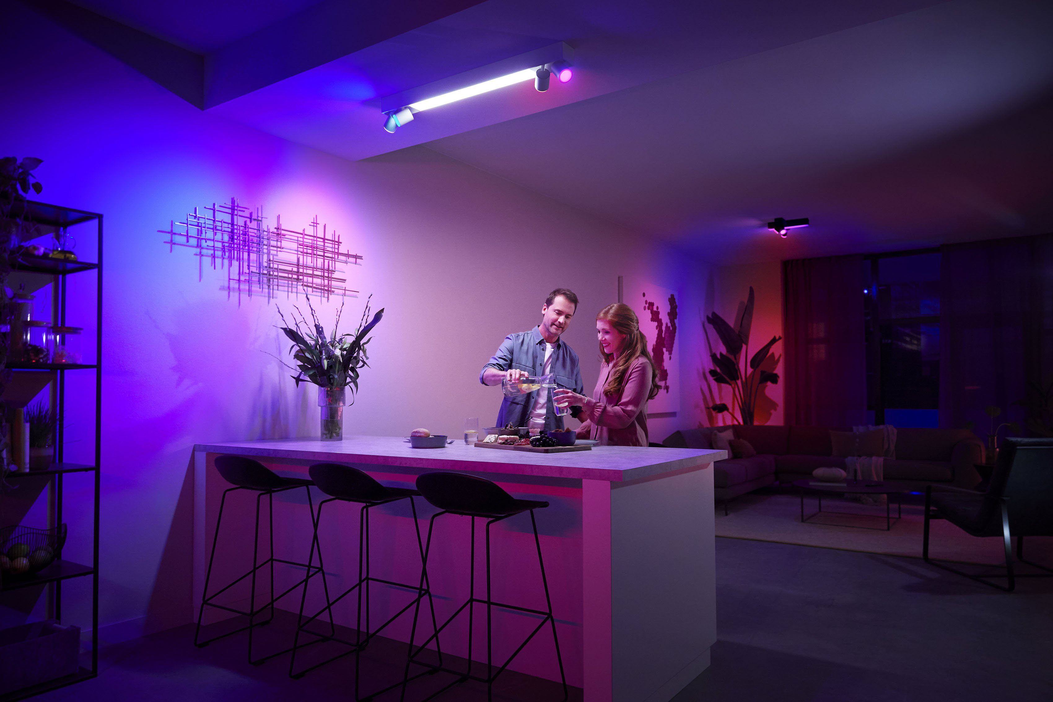 Philips LED Lampen Farbwechsler, App, der Hue Centris, Individ. Deckenspot anpassbar Lampeneinstellungen Hue LED wechselbar, mit einzeln