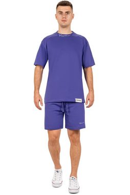 Reichstadt Oversize-Shirt Casual Kurzarm T-shirt 23RS041 Light Purple XL mit Stitching am Kragen
