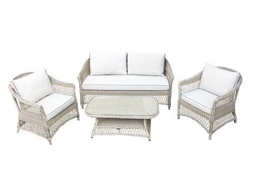 bellavista - Home&Garden® Gartenlounge-Set Aluminium Lounge Lissabon, (Set, 4-tlg), Gartenmöbel Set inkl. Zweisitzer Gartensofa, zwei Sessel und Tisch