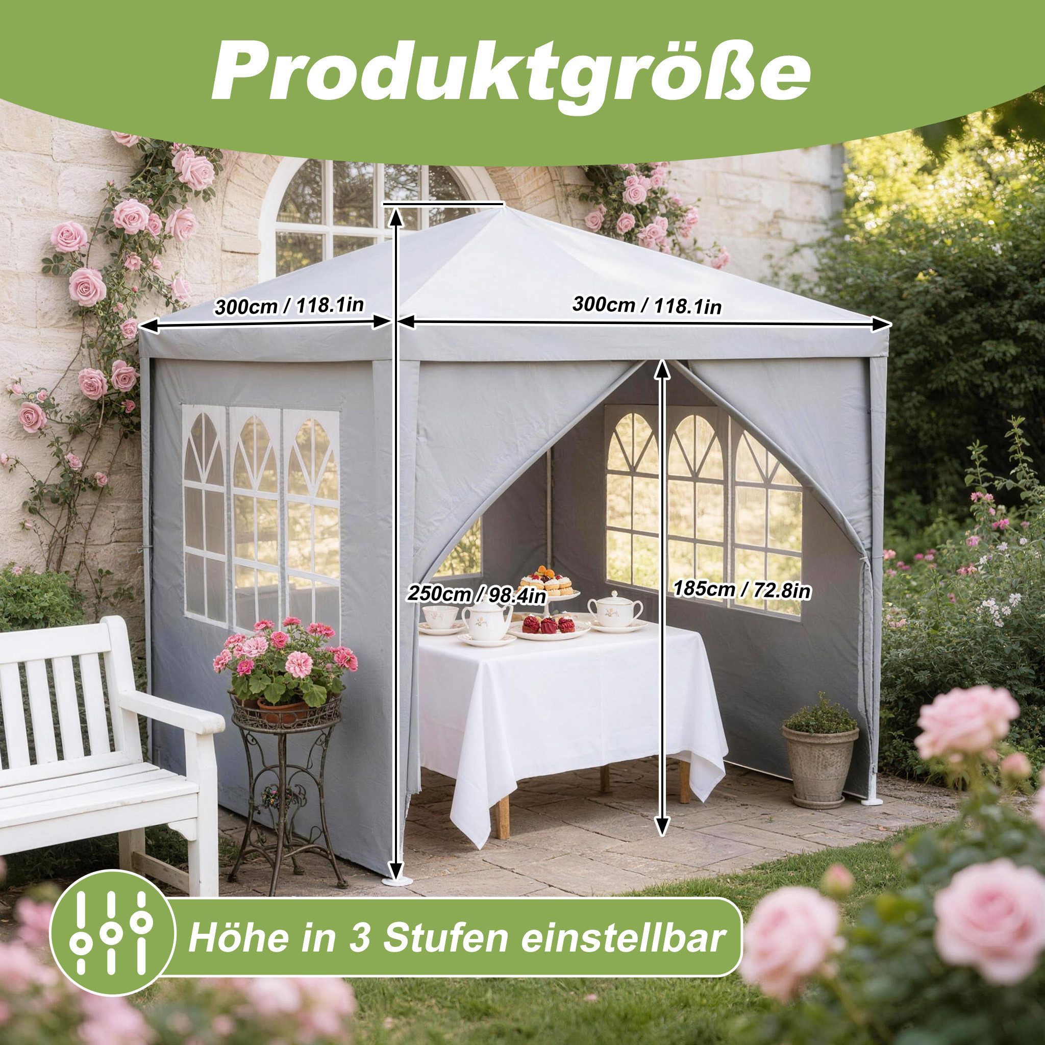 FIVMEN Pavillon Partyzelt Festzelt Bierzelt Gartenzelt Outdoor Gartenpavill günstig online kaufen