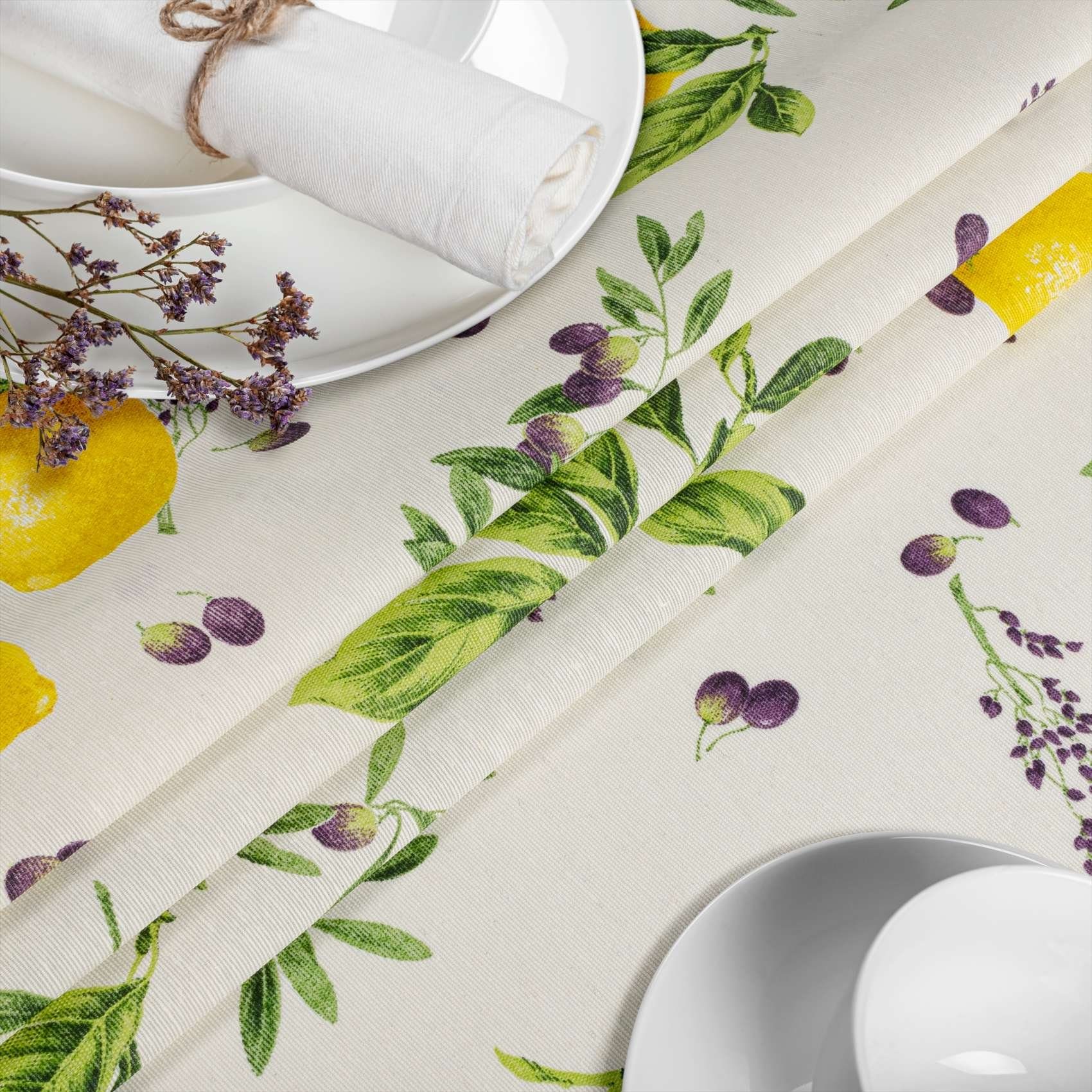 ANRO Tischdecke mit Tee und Kaffee aus Textil Tischtuch mit Beschichtung Tischwäsche (Einzelstück 1-tlg), auch als Gartentischdecke - mit Schutzschicht – Bild 4 von 5