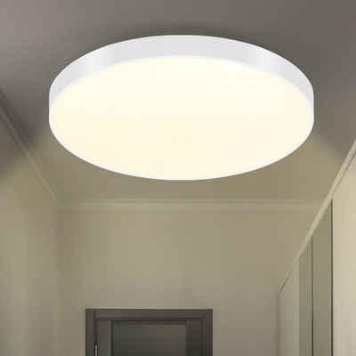 ZMH LED Deckenleuchte Dimmbar Flach IP44 Wasserdicht Bad- Küchen- Schlaflampe Bad Flur, LED fest integriert, Warmweiß, ∅21cm, 12W