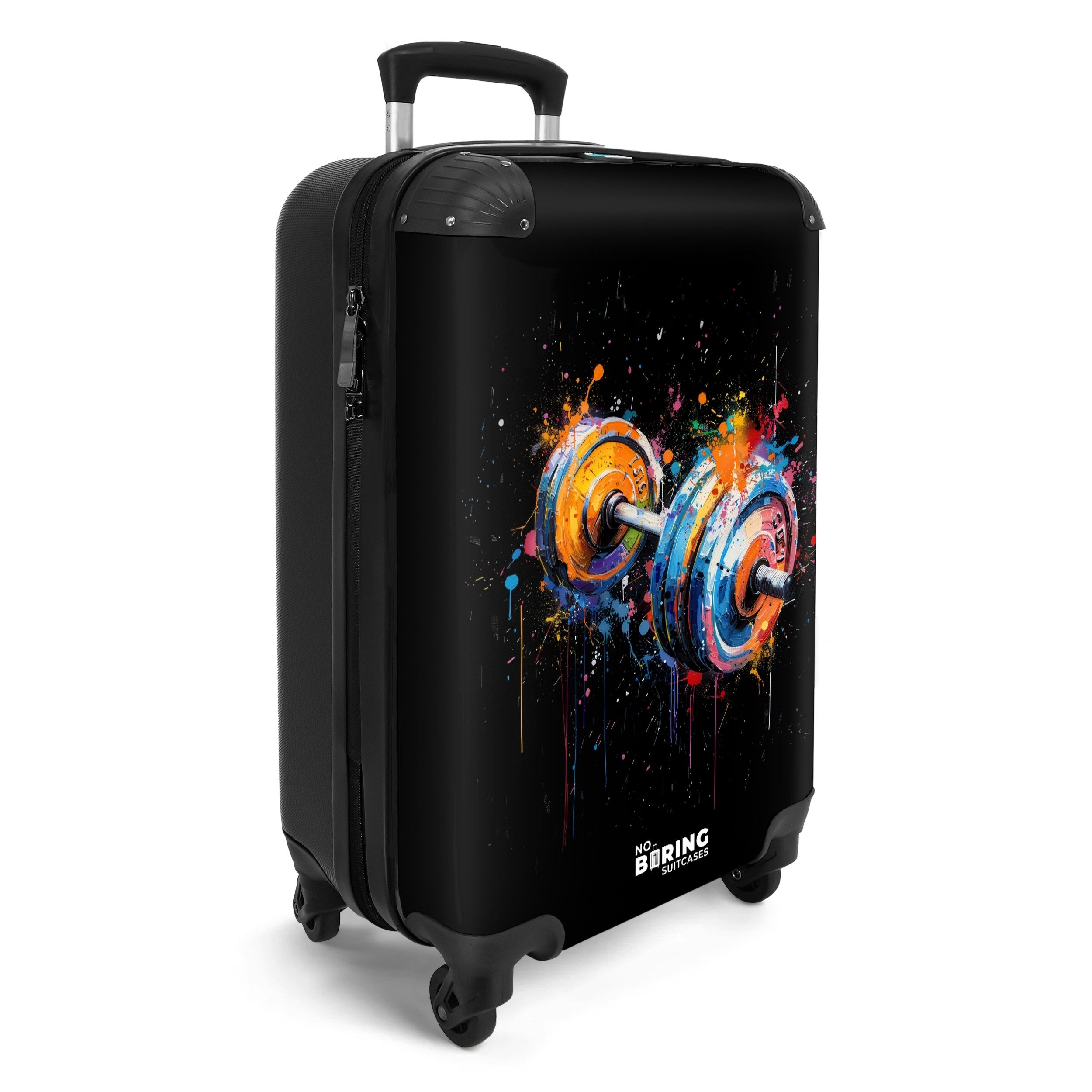 NoBoringSuitcases.com© Hartschalen-Trolley Hantel mit Graffiti 55x35x20cm, günstig online kaufen