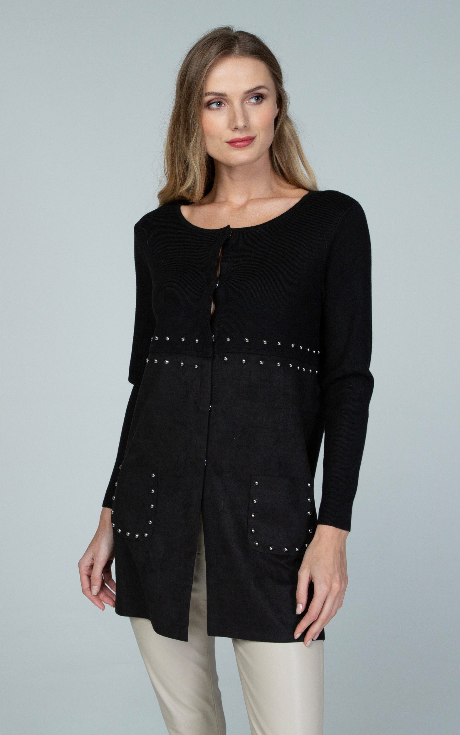 Passioni Langjacke mit Nietendetails günstig online kaufen