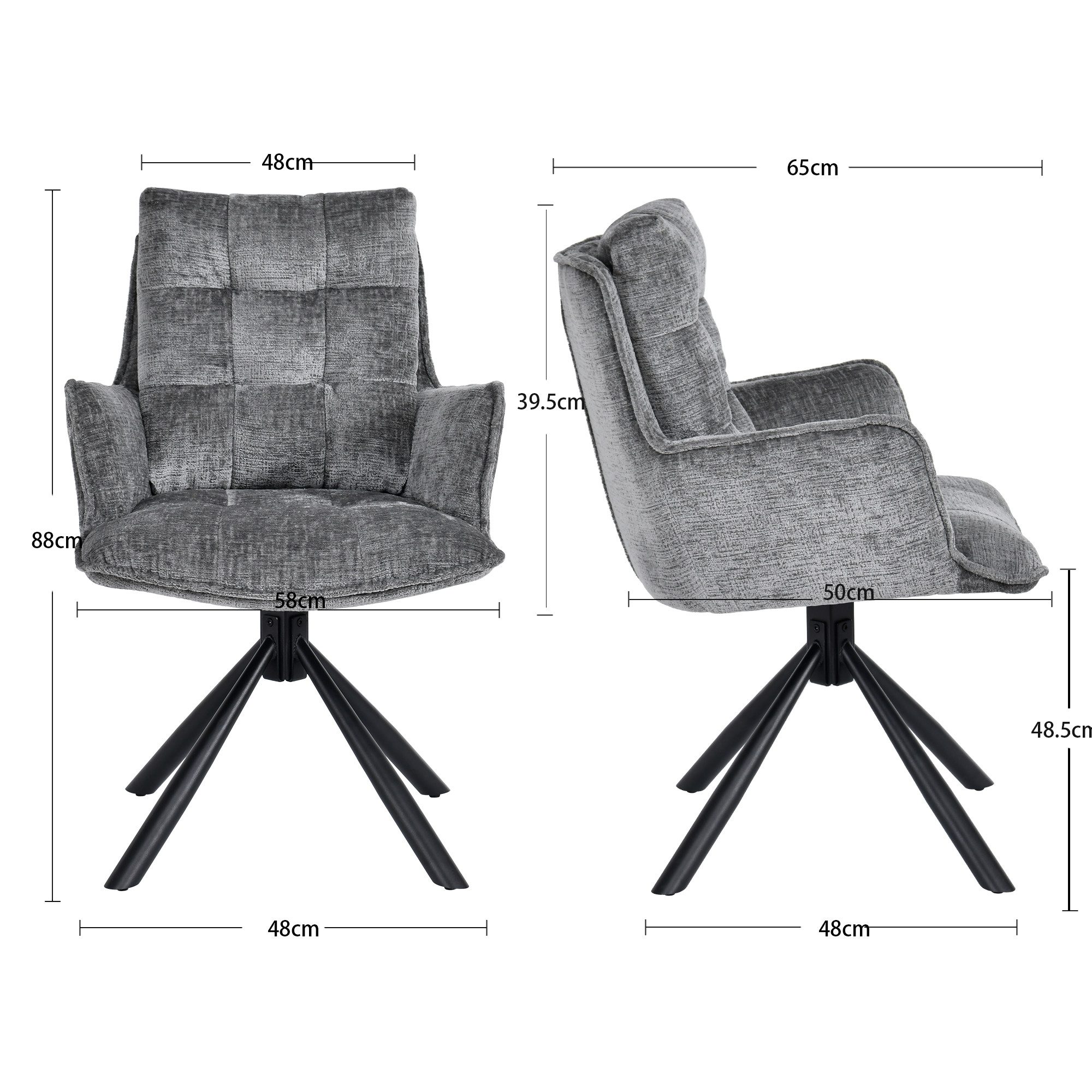 Duhome Esszimmerstuhl (8610A), 180° drehbar Rückstellfunktion, Automatische günstig online kaufen