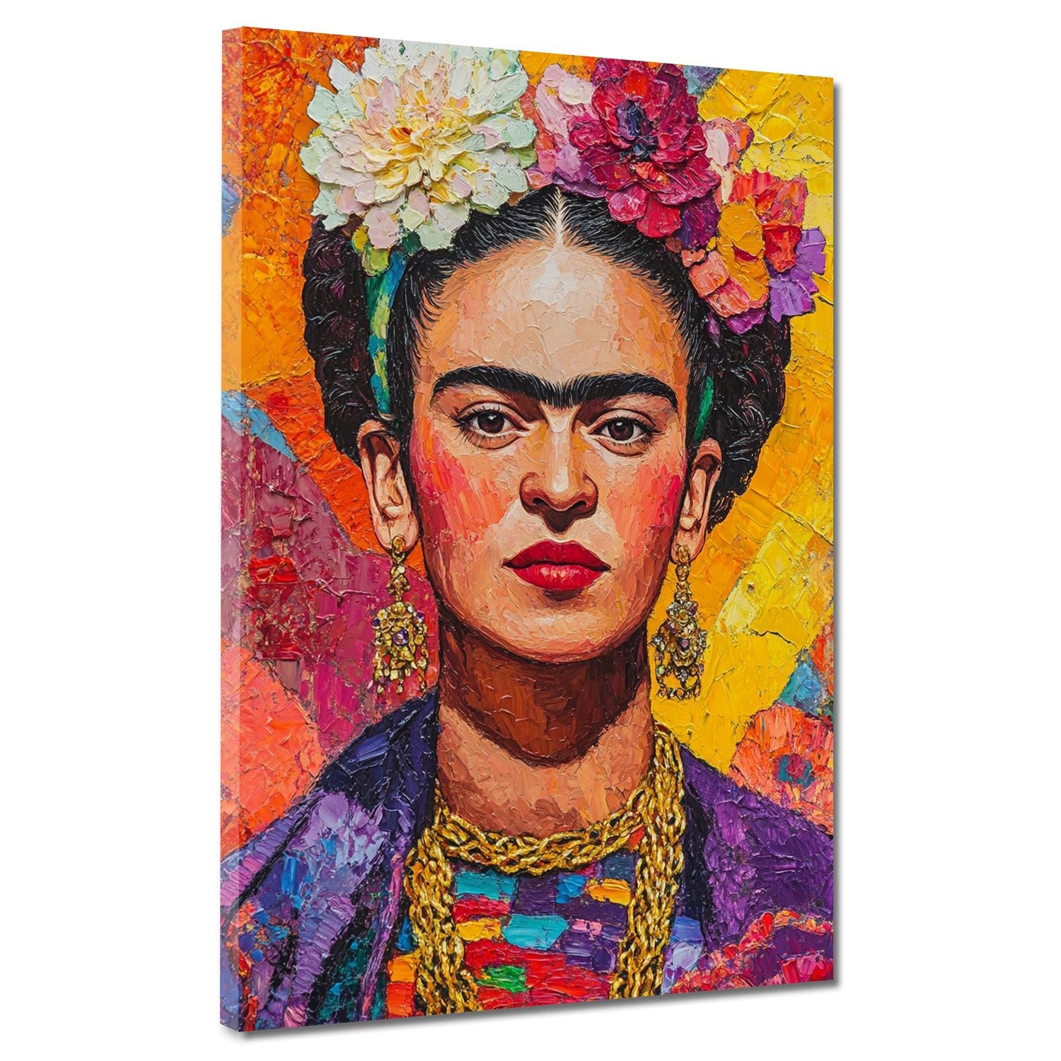 Artedinoi Leinwandbild Frida lebendiges Pop Art Gemälde farbenfroh Leinwandbild Wandbild XL W
