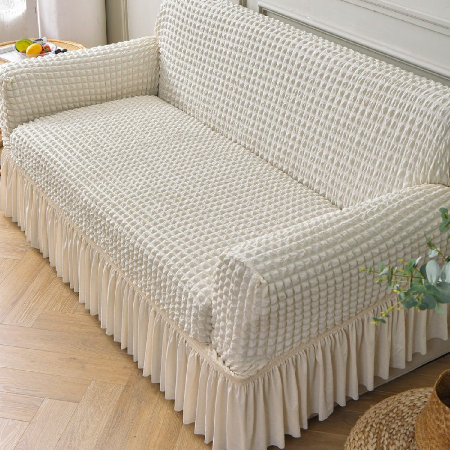 BYSURE Sofahusse, Futon-Couchbezug mit Rock, Stretch-Sofabettbezug günstig online kaufen