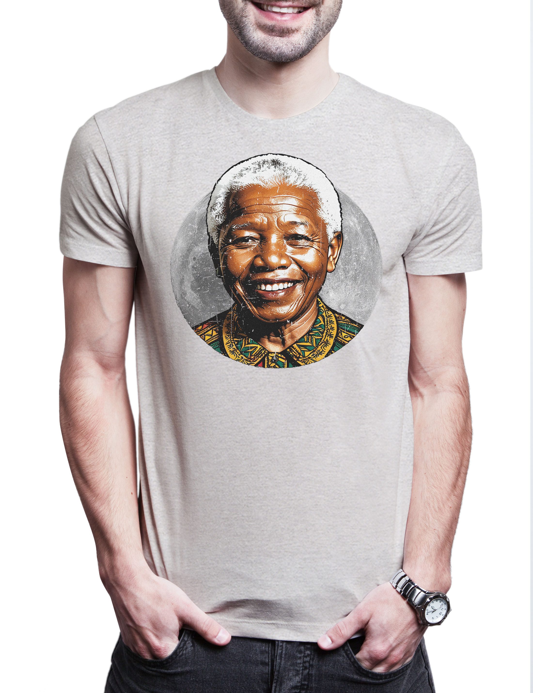 Print-Shirt Mandela Moon Herren T-Shirt Nelson Madiba Tata Mandela South African