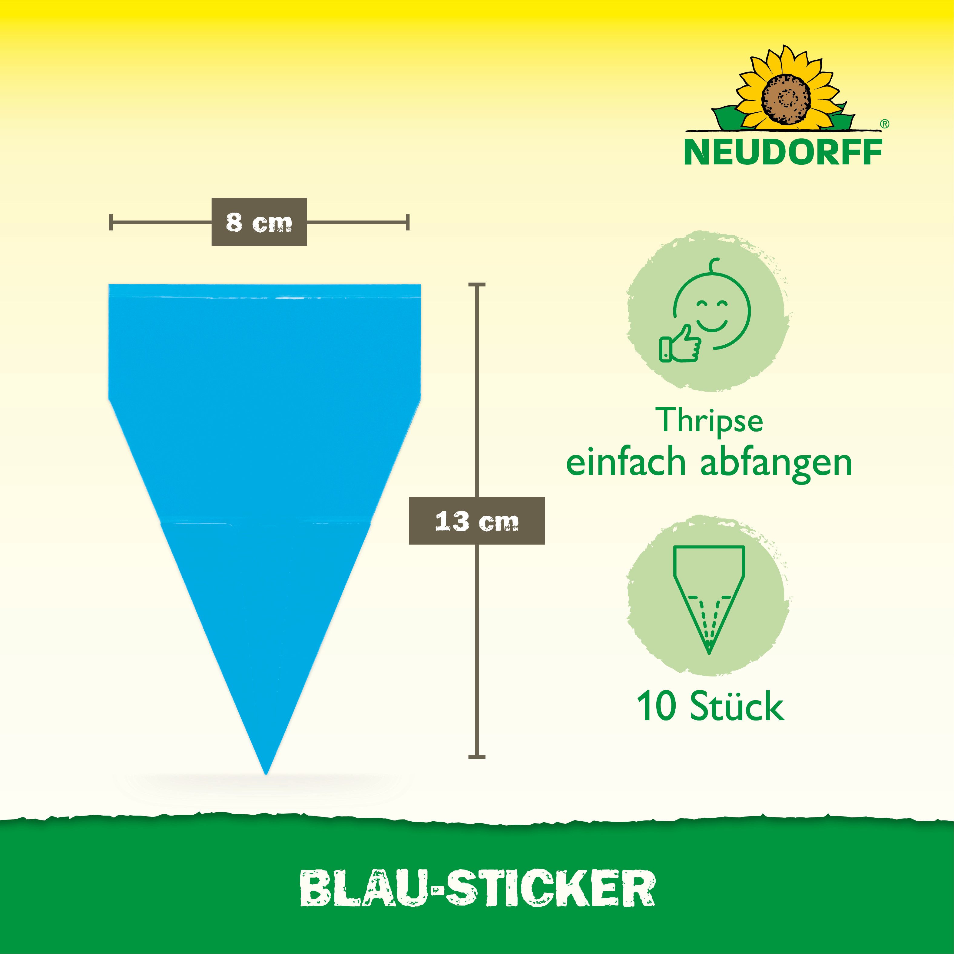 Neudorff Klebefalle Neudorff Blau-Sticker 10 Stück, 10 Blau-Sticker speziell zum Abfangen von Thripsen – Bild 3 von 5