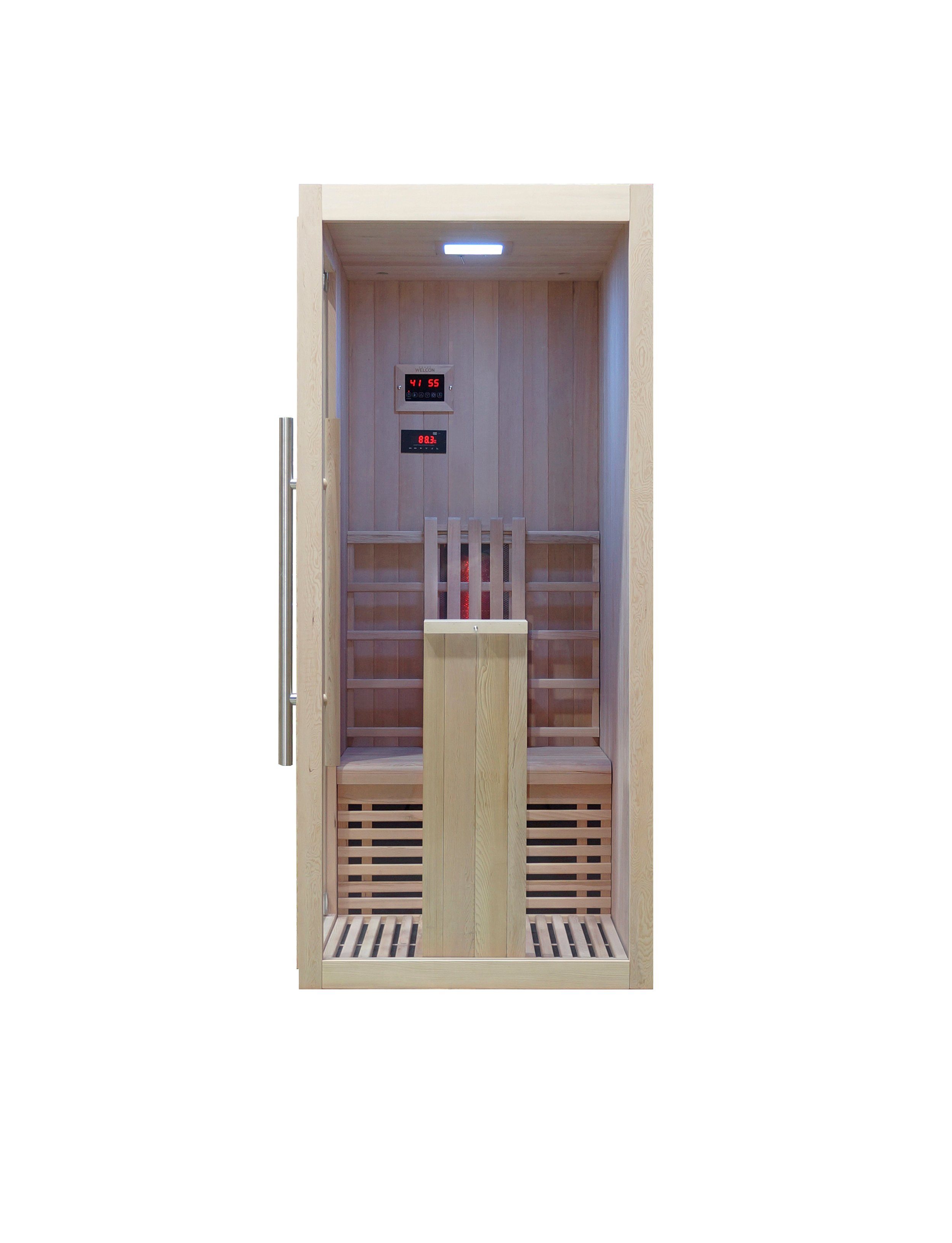 WELCON Infrarotkabine Easytherm Solo Wärmekabine Hemlock für 1 Person Vollspektrum Strahler, BxTxH: 90,00 x 124,50 x 200 cm