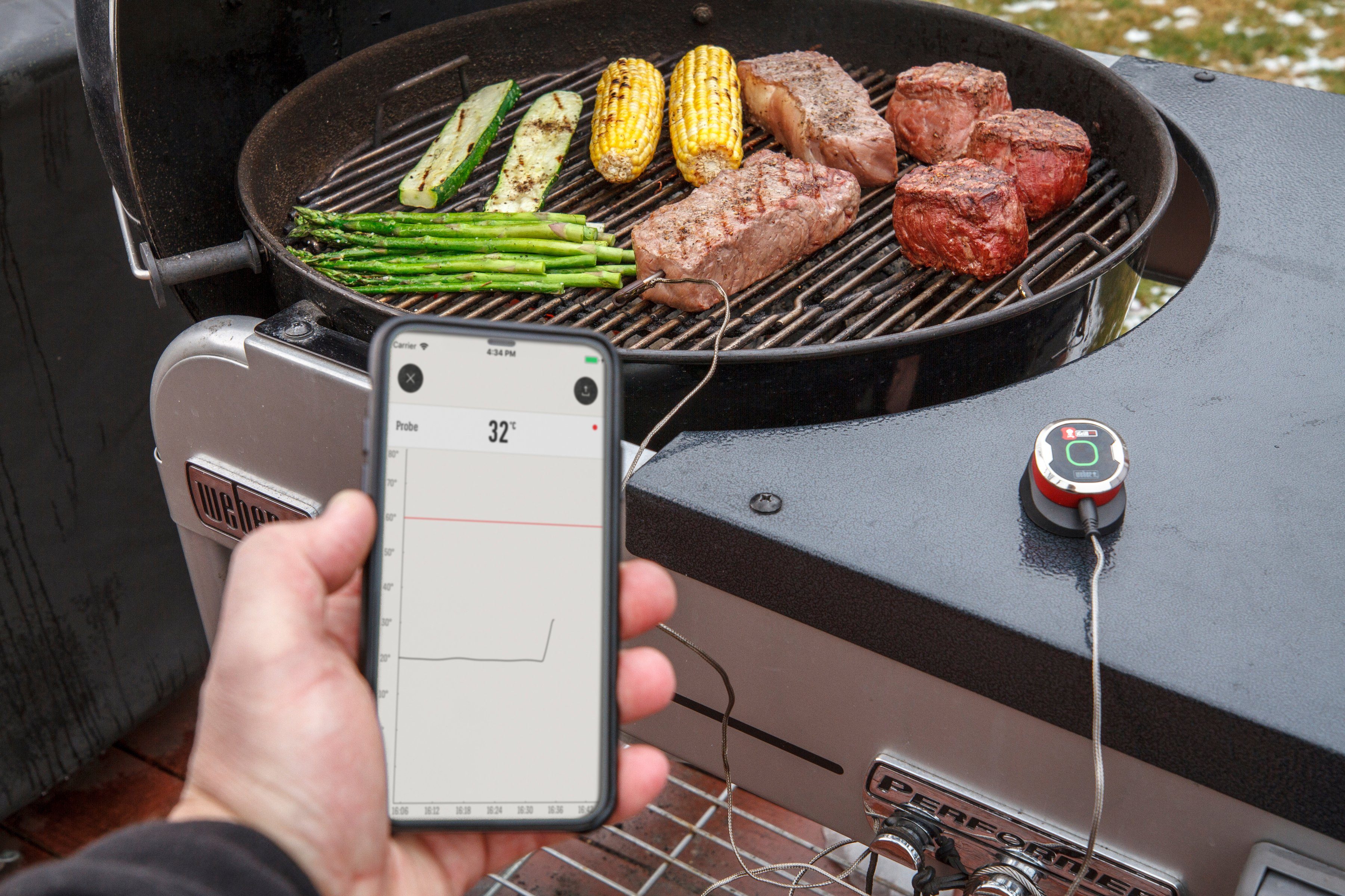 - iGrill Thermometer - iGrill Thermometer Grillthermometer Mini Mini Weber schwarz/silber, im Taschenformat