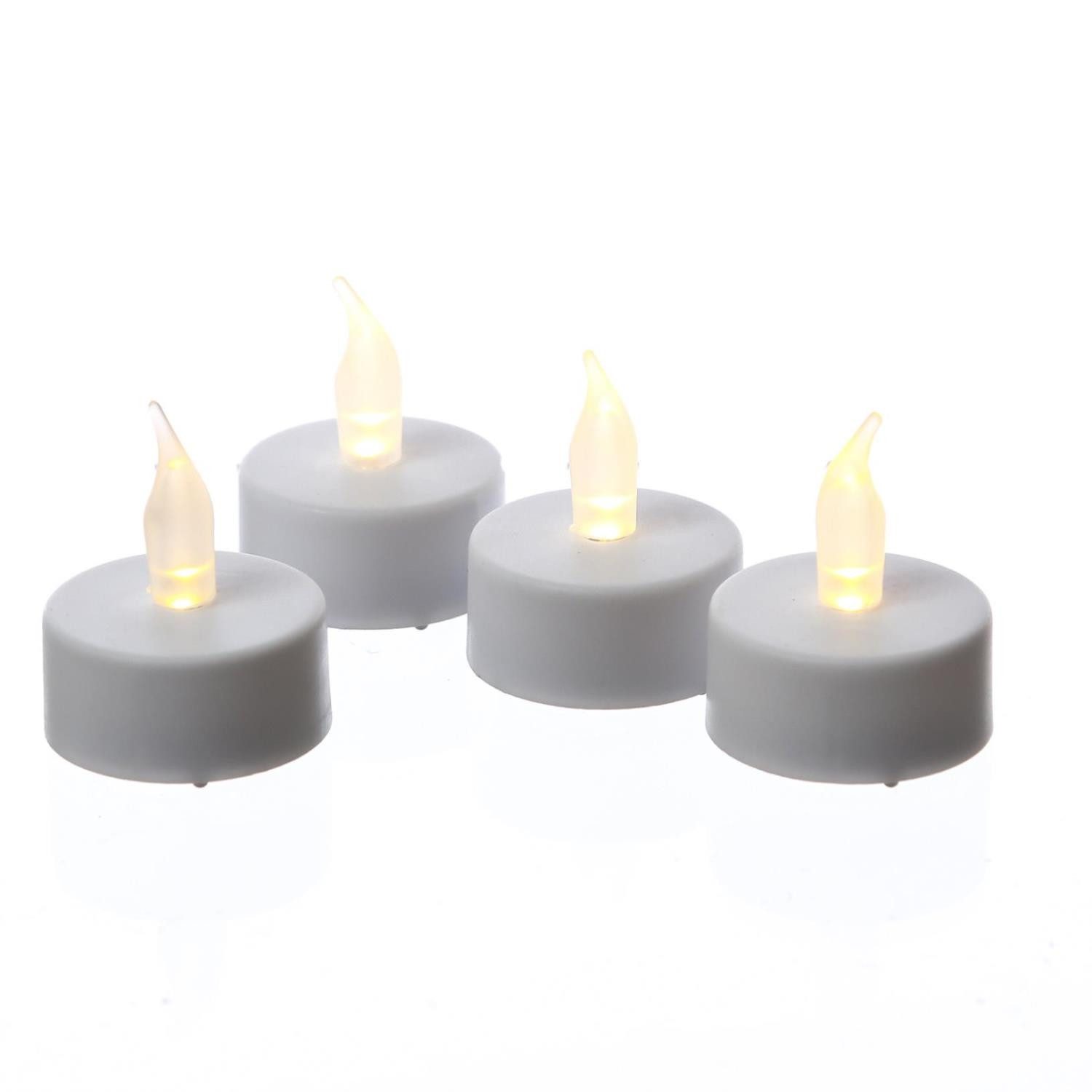MARELIDA LED-Teelicht LED Teelichter gelb flackernd Kunststoff D: 3,7cm mit Batterien 4 Stk., LED Classic, warmweiß (2100K bis 3000K)