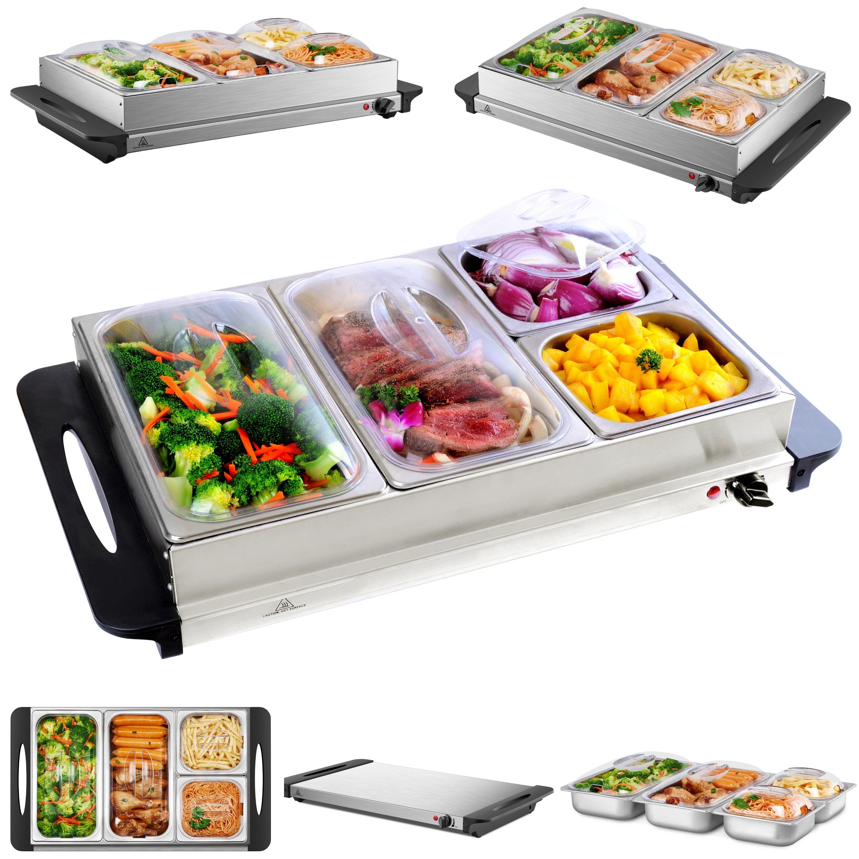 STEINBORG Speisenwärmer SB-6020, Edelstahl,BPA-frei,Cool-Touch Griffe,300 Watt